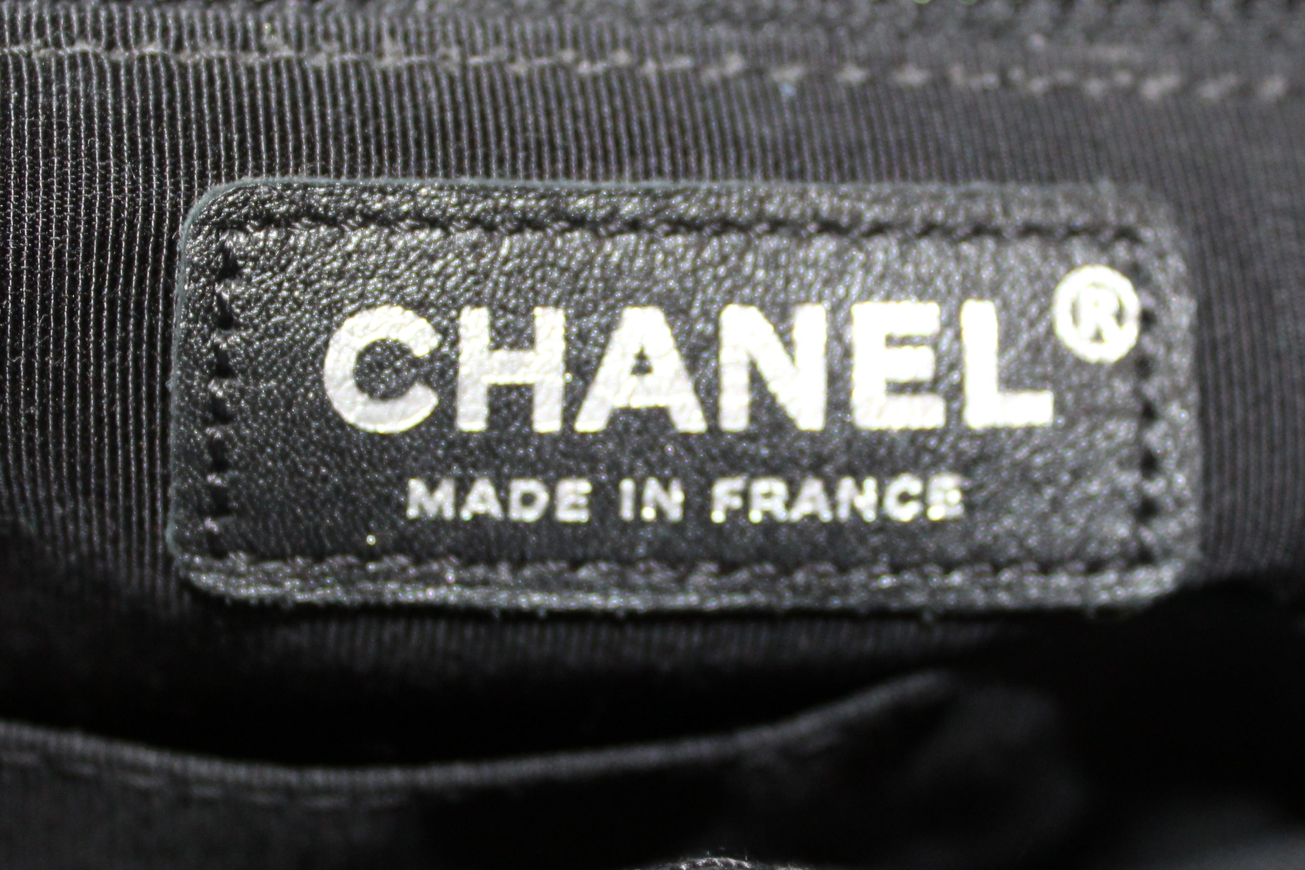 Authentic Chanel Black Chevron Lambskin Surpique Small Tote