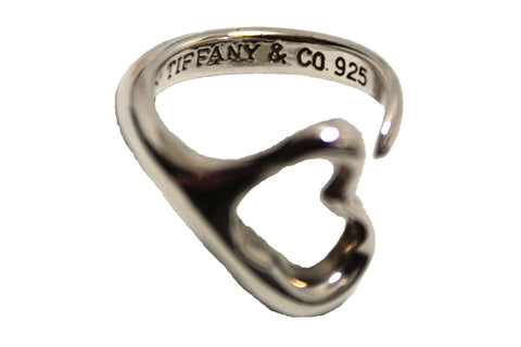 Authentic Tiffany & Co. Sterling Silver Open Heart Ring