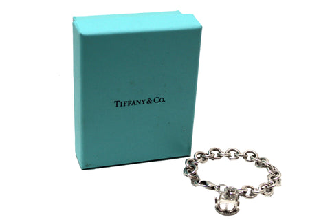 Authentic Tiffany & Co Sterling Silver Bracelet with Crown Charm