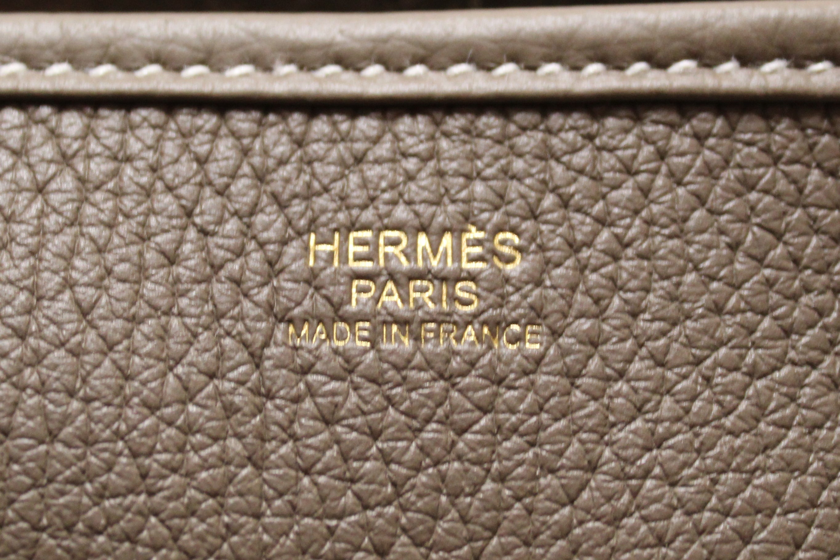 Authentic Hermes Etoupe Togo Leather Everyne PM III Messenger Bag