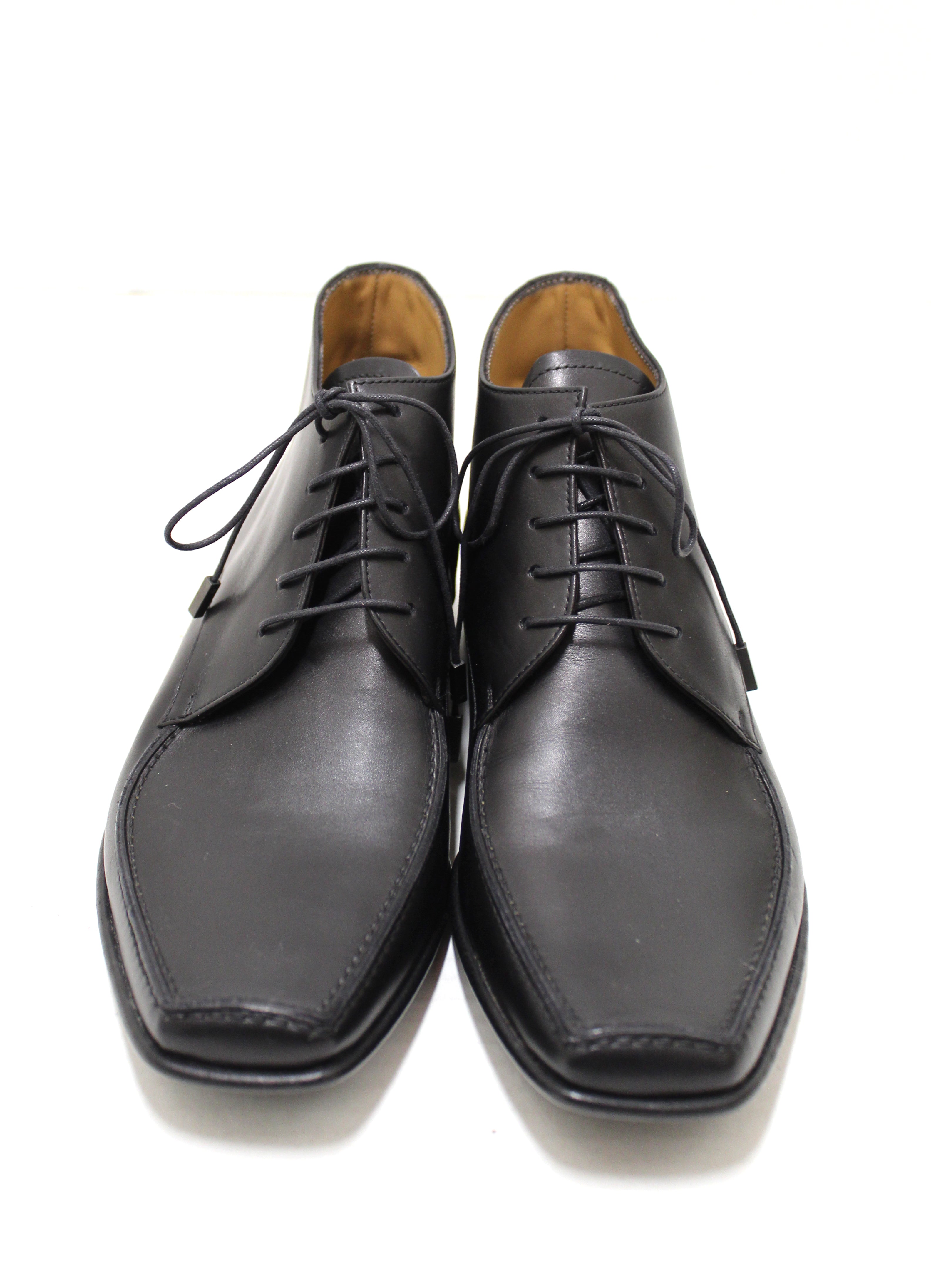 Authentic Louis Vuitton Men's Black Calf Leather Lace Dress Shoes Boot –  Paris Station Shop