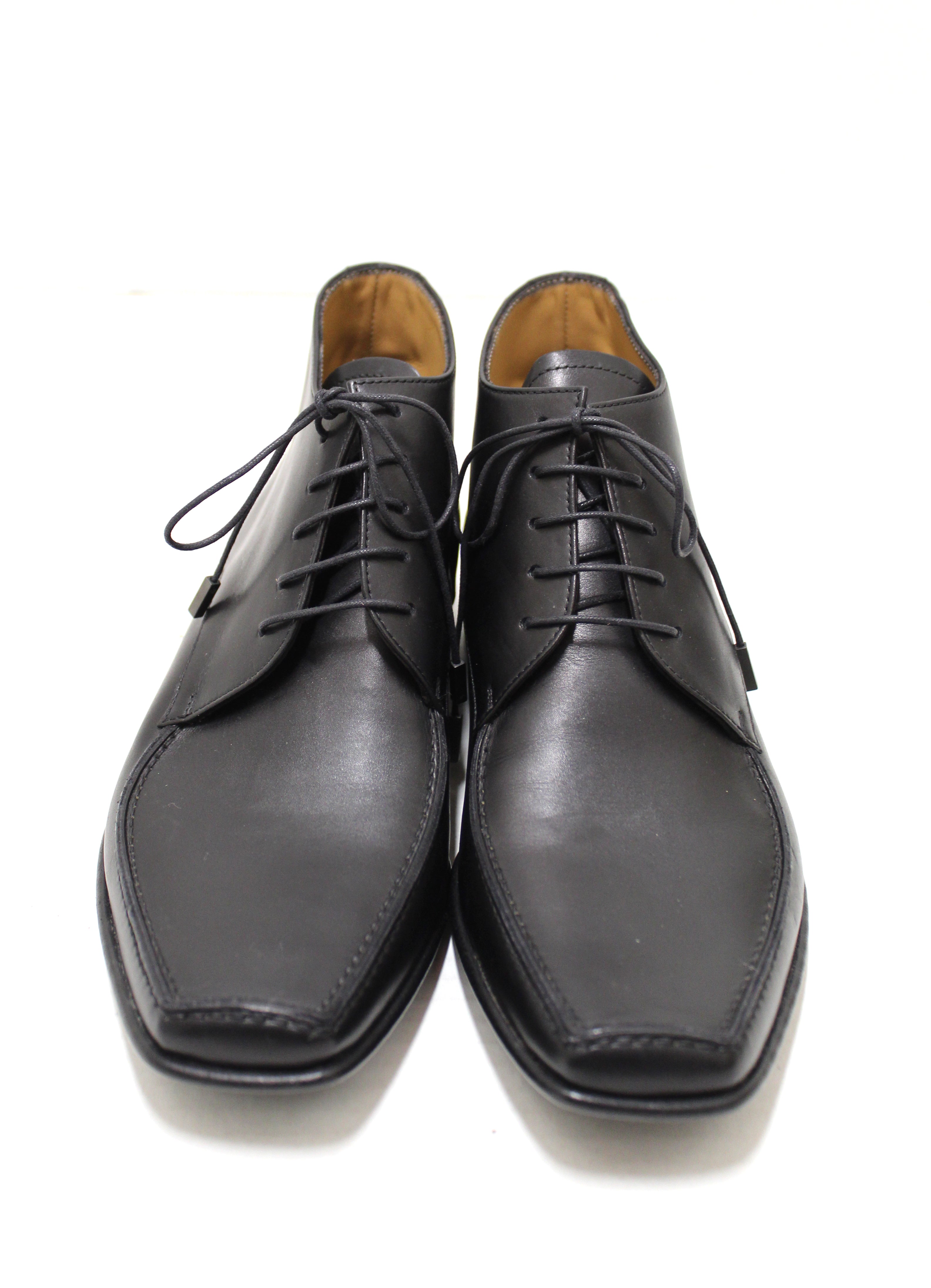 Authentic Louis Vuitton Men's Black Calf Leather Lace Dress Shoes Boot Paris Station Shop Authentic Louis Vuitton Men's Black Calf Leather Lace Dress Shoes Boot Paris Station Shop