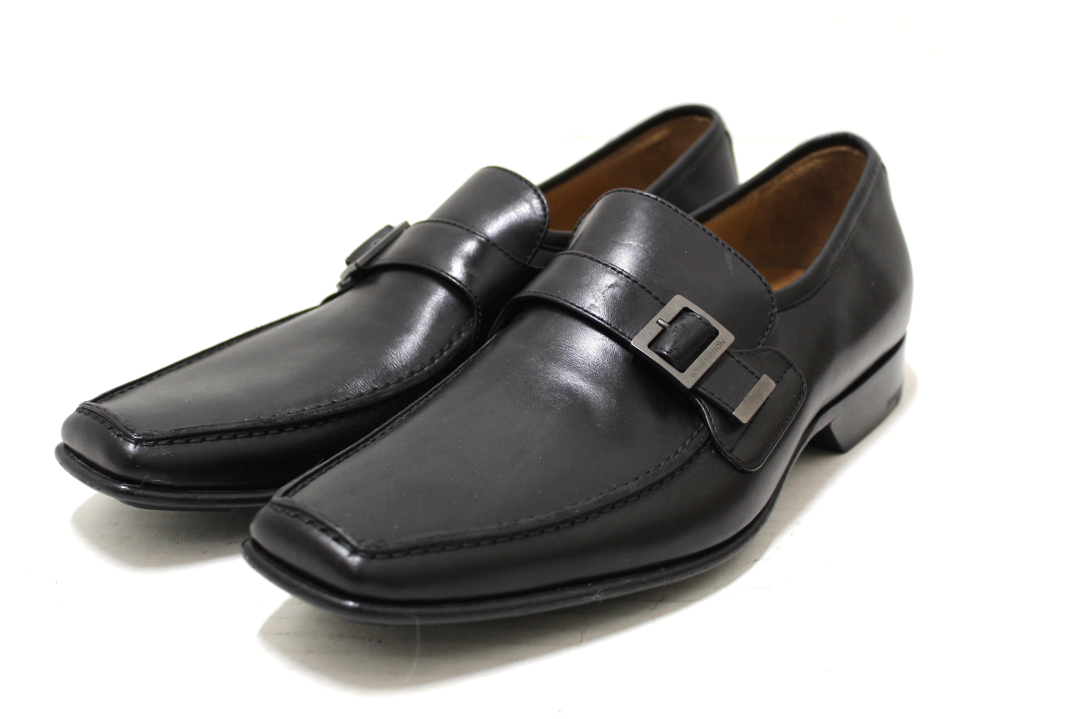 Authentic Louis Vuitton Men's Black Calf Leather Buckle Loafers Dress Paris Station Shop Authentic Louis Vuitton Men's Black Calf Leather Buckle Loafers Dress Paris Station Shop