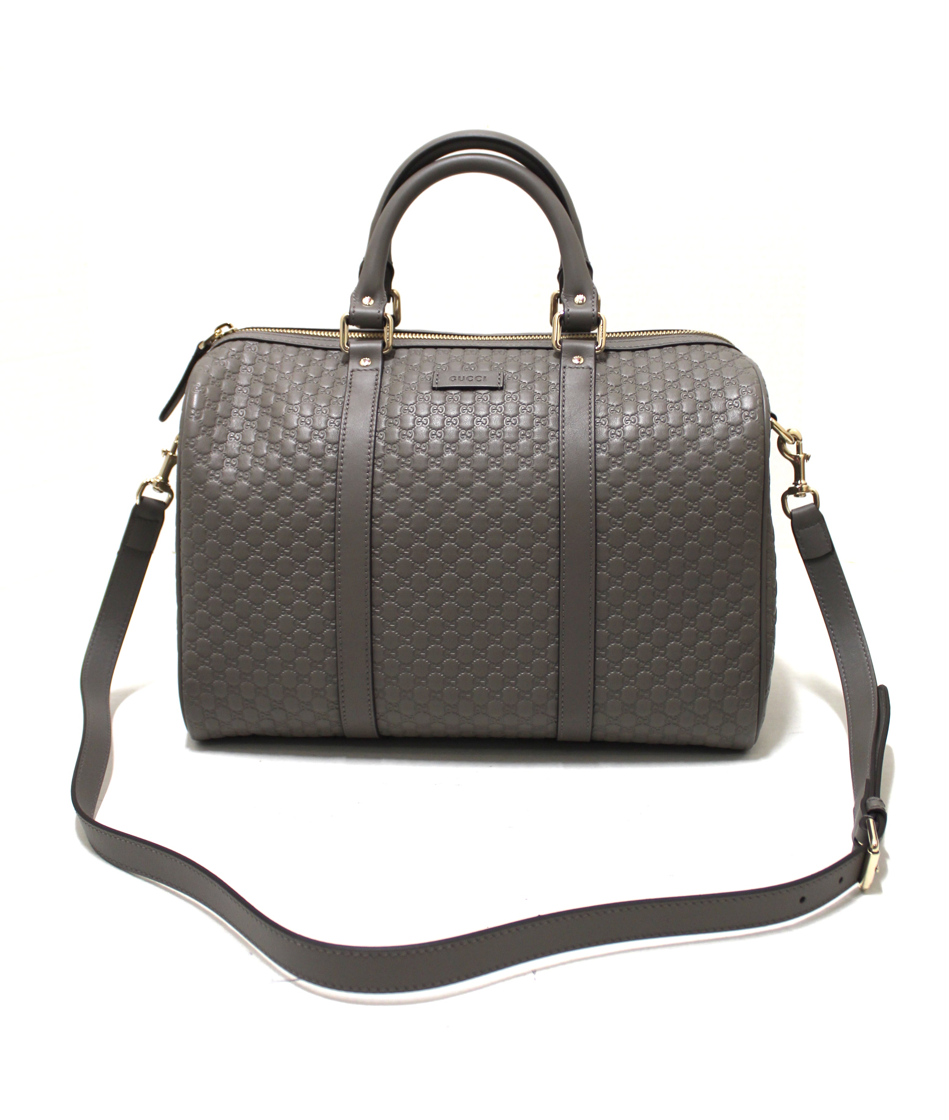 Boston patent leather handbag Gucci Grey in Patent leather - 25927923