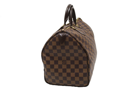 Authentic Louis Vuitton Damier Ebene Speedy 35 Handbag