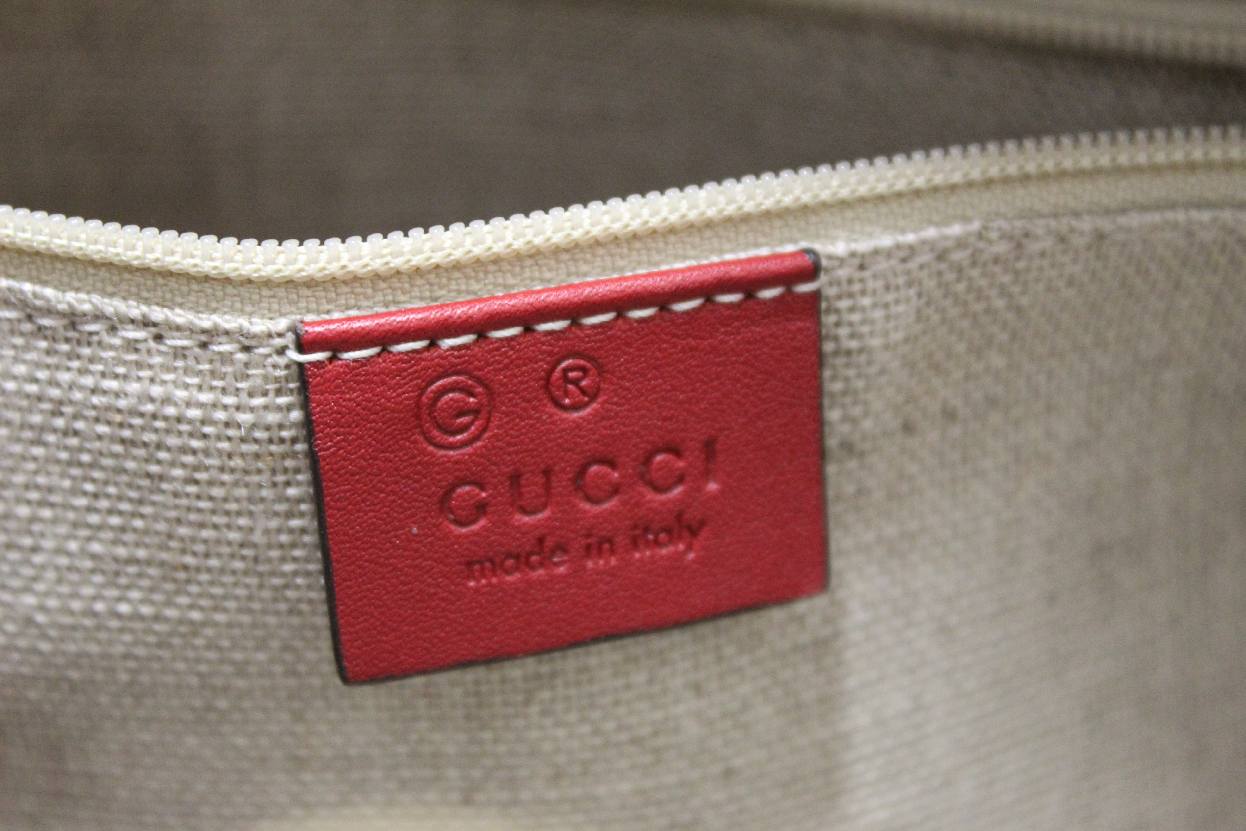 Authentic New Gucci MicroGuccissima Red Leather O Borsa Satchel Boston Bag with Strap 510286
