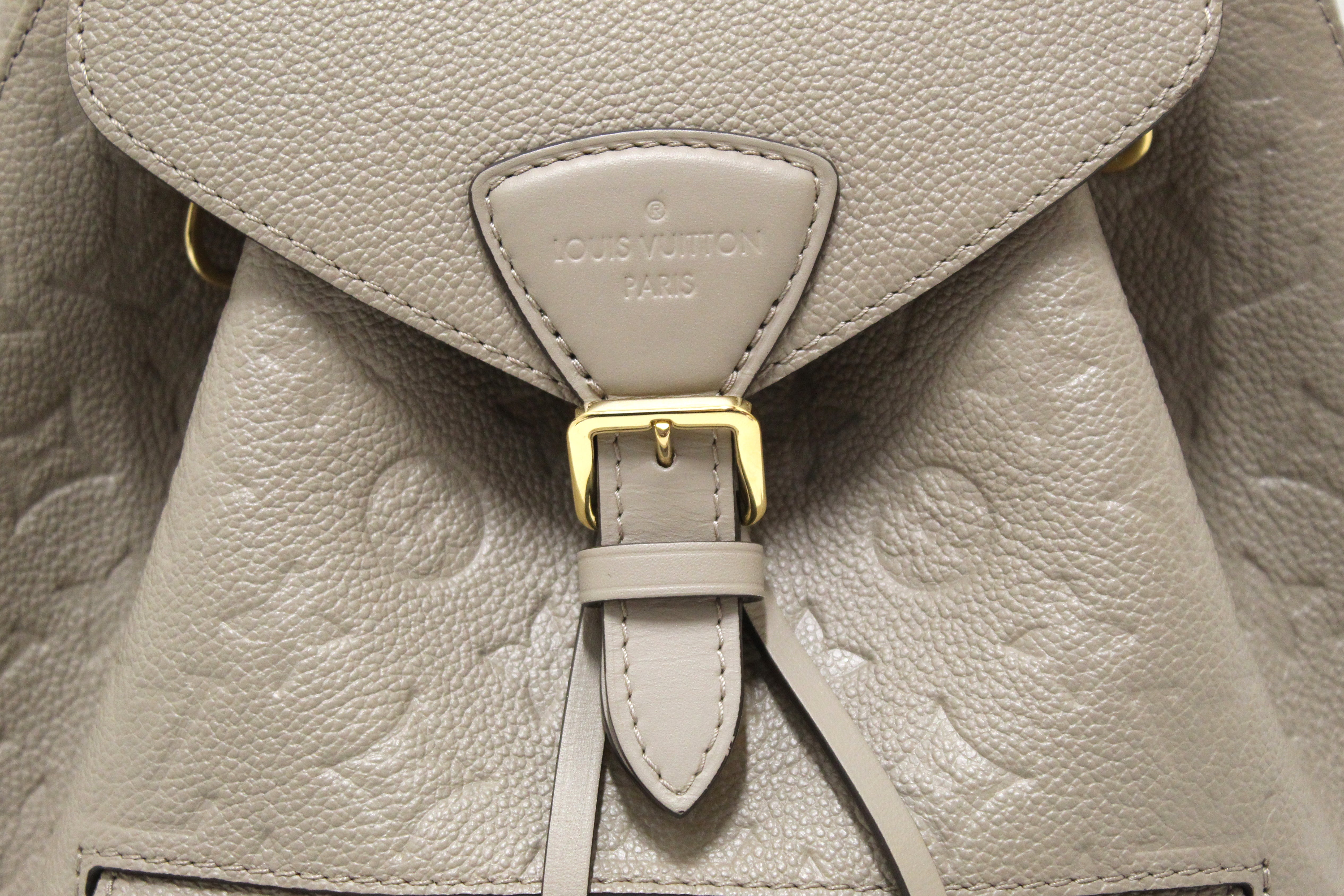 Authentic Louis Vuitton Turtledove Monogram Empreinte Montsouris Backpack