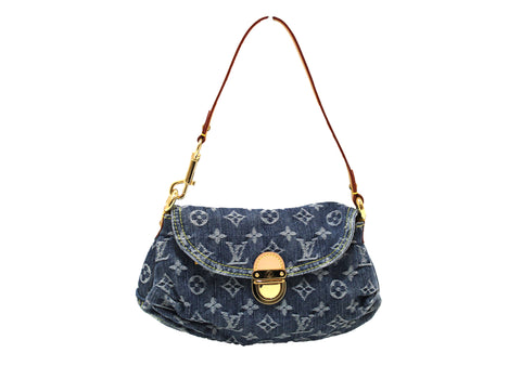 Authentic NEW Louis Vuitton Monogram Blue Denim Mini Pleaty Bag