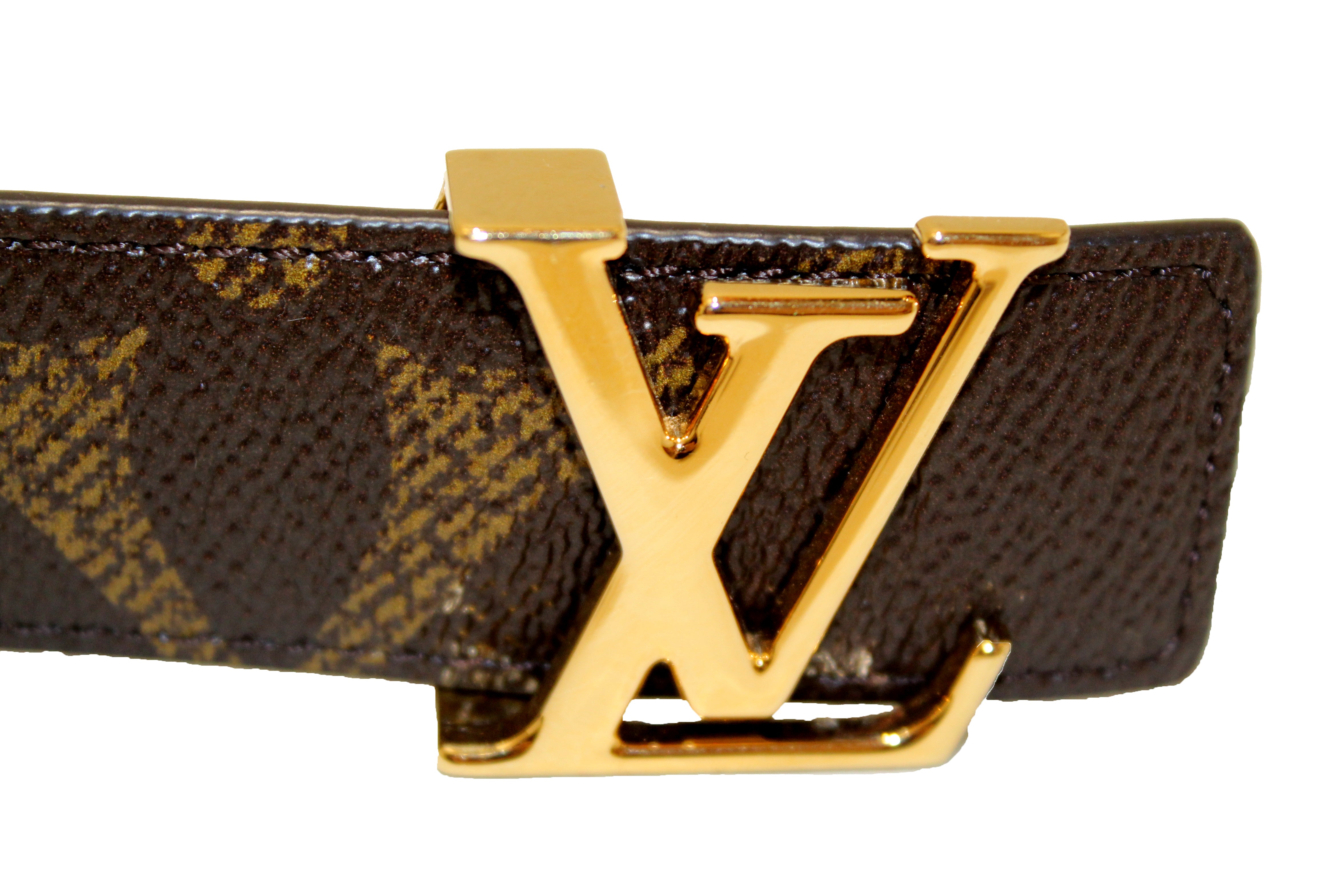 Authentic LV Louis Vuitton INITIALES 30MM REVERSIBLE BELT brown