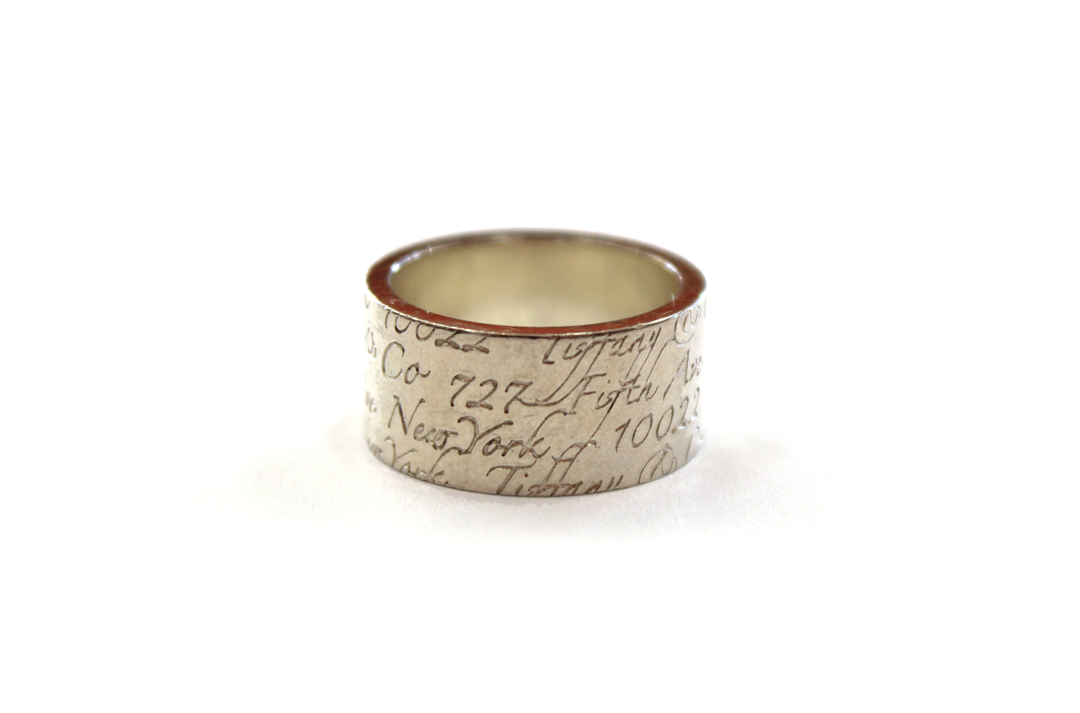 Authentic Tiffany & Co. Sterling Silver Script Notes Band Ring Size 6 ...