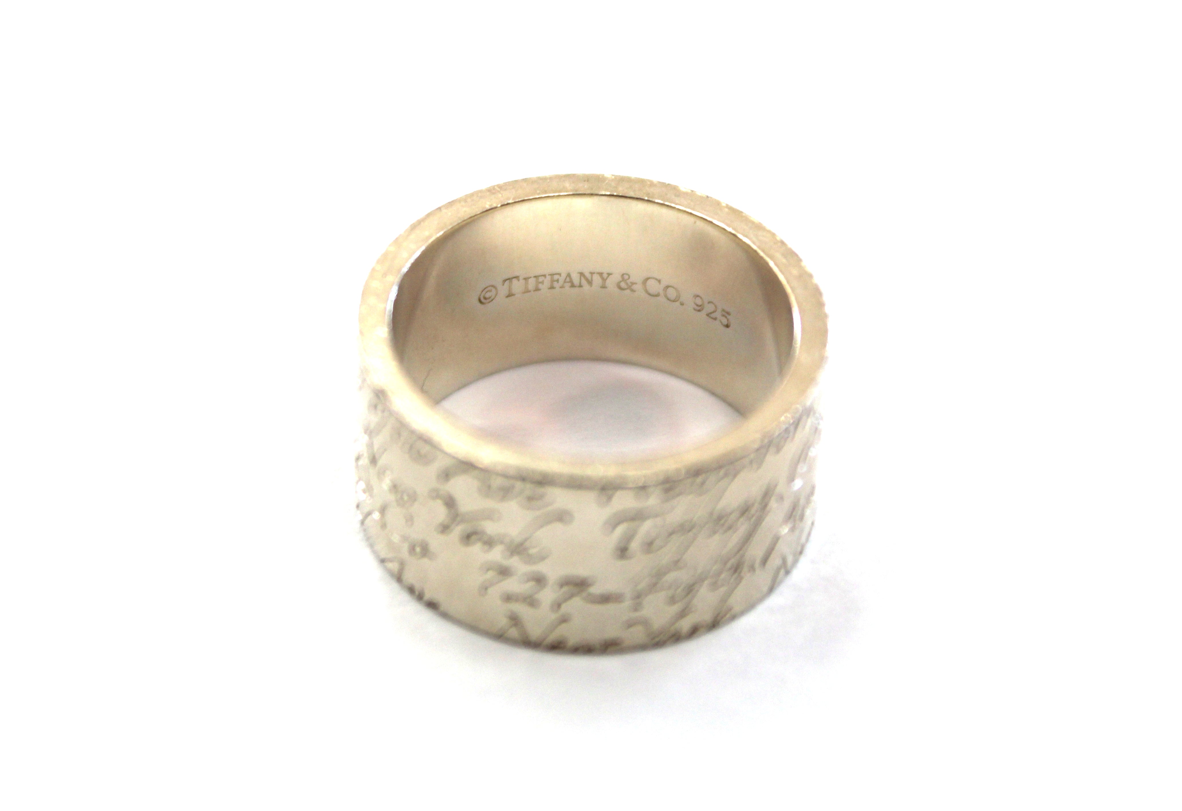 Authentic Tiffany & Co. Sterling Silver Script Notes Band Ring Size 6 ...