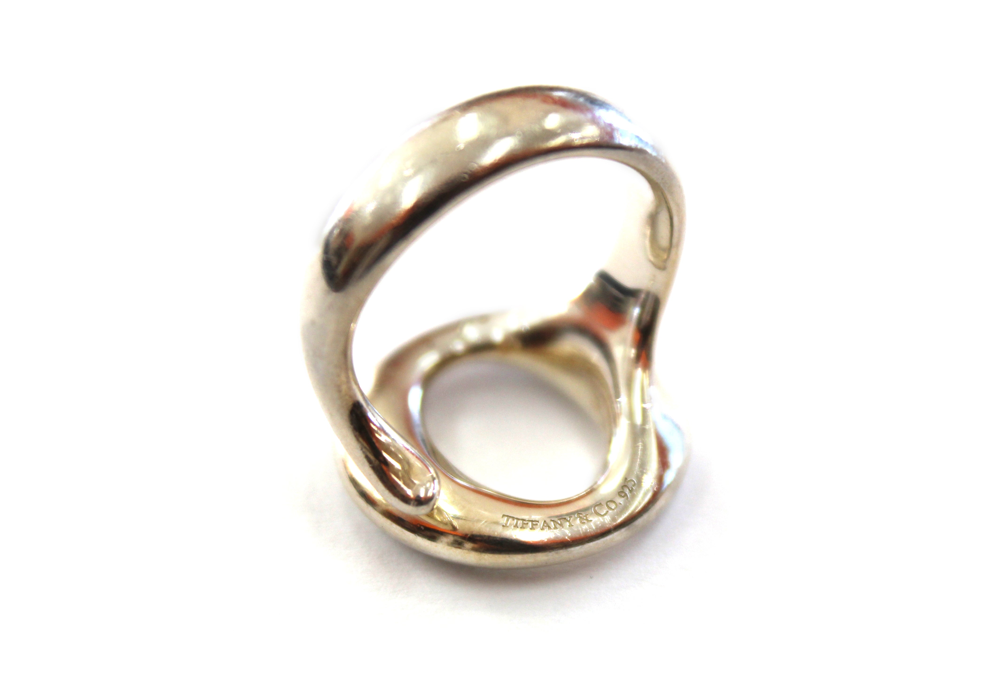 Authentic Tiffany & Co. Sterling Silver Elsa Peretti Sevillana Open Circle Ring Size 6.5