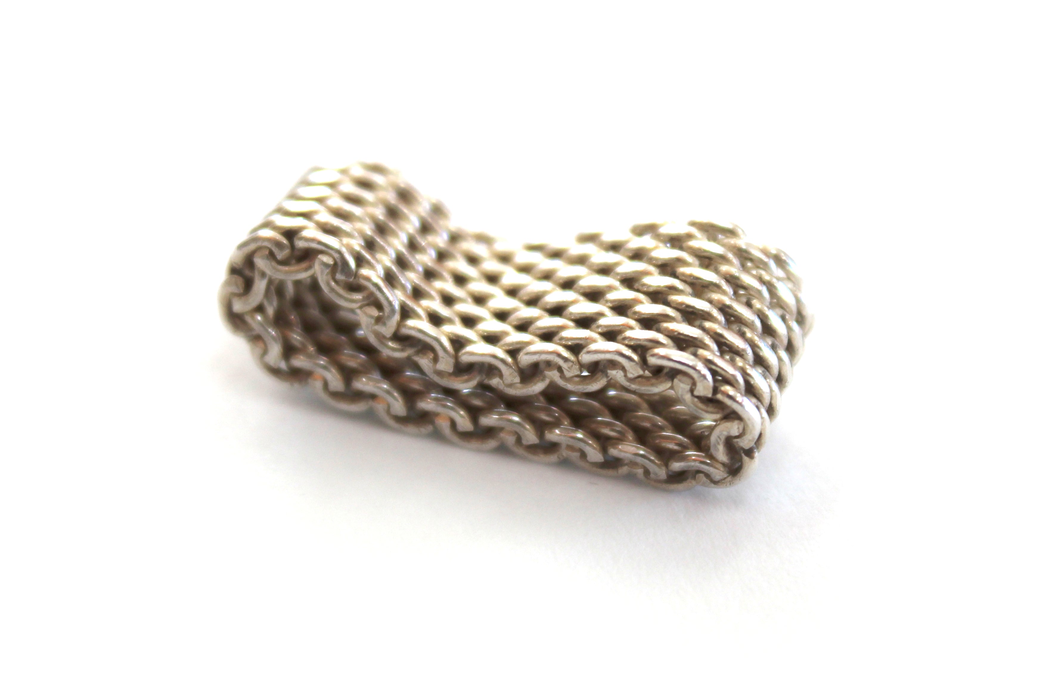 Authentic Tiffany & Co. Sterling Silver Chain Woven Ring size 5