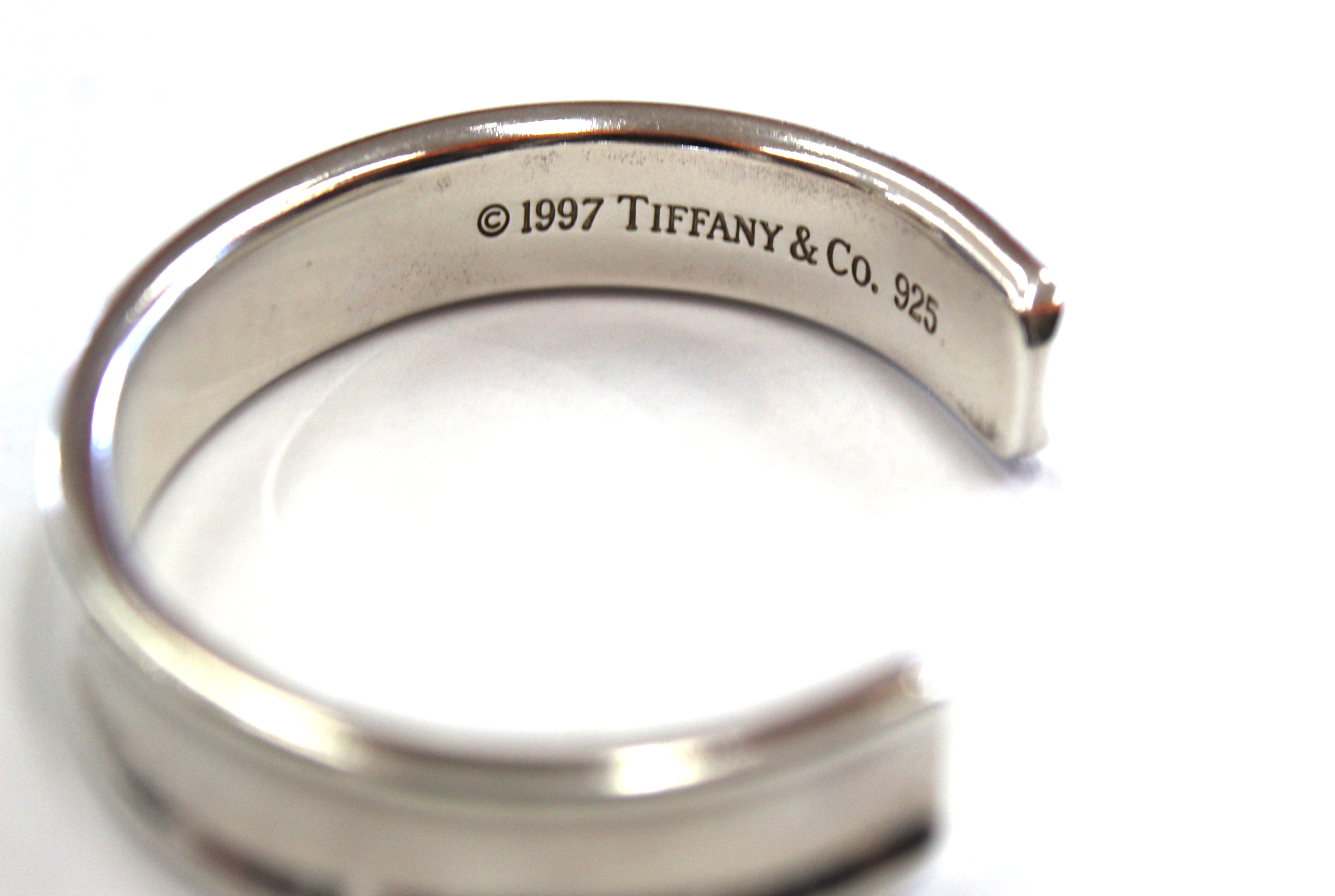Authentic Tiffany & Co. Sterling Silver 1837 Cuff Bracelet Bangle