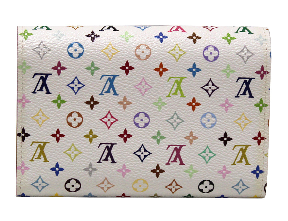 Authentic New Louis Vuitton White Monogram Multicolor Alexandra Wallet