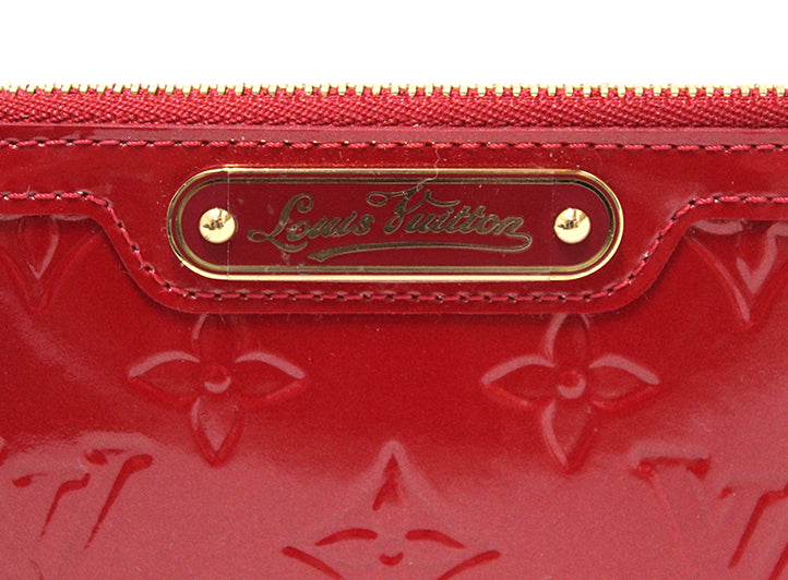 Authentic New Louis Vuitton Red Vernis Leather Pochette Cle Key Coin Pouch Case