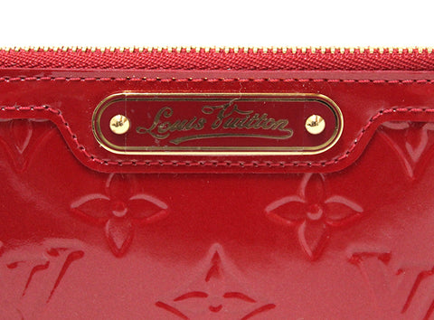 Authentic New Louis Vuitton Red Vernis Leather Pochette Cle Key Coin Pouch Case