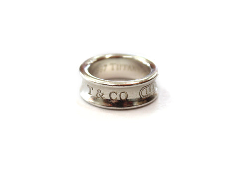 Authentic Tiffany & Co. Sterling Silver 1837 Medium Ring Size 3.5