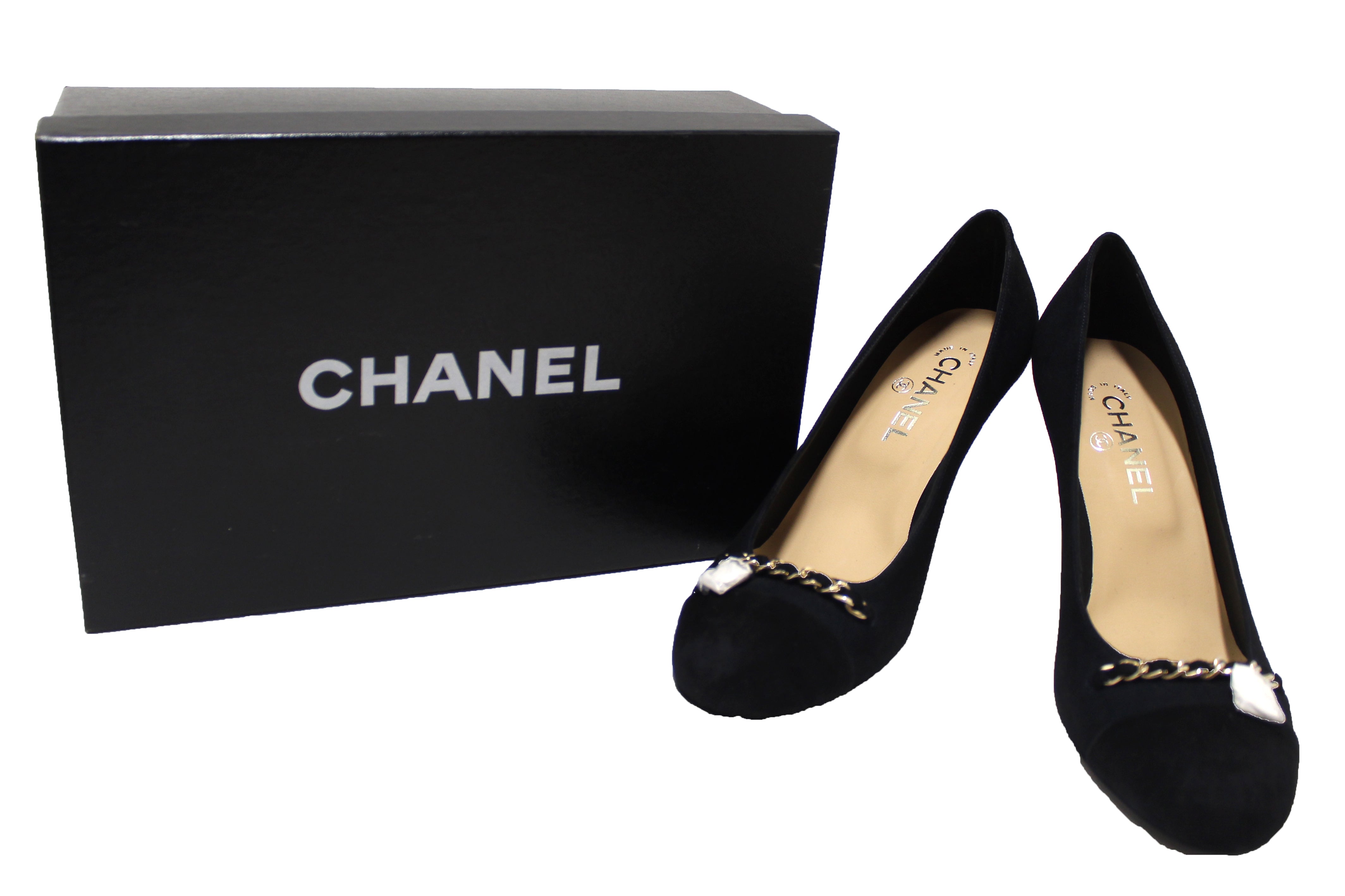 Chanel Cap Toe Pumps in Black Size 40.5