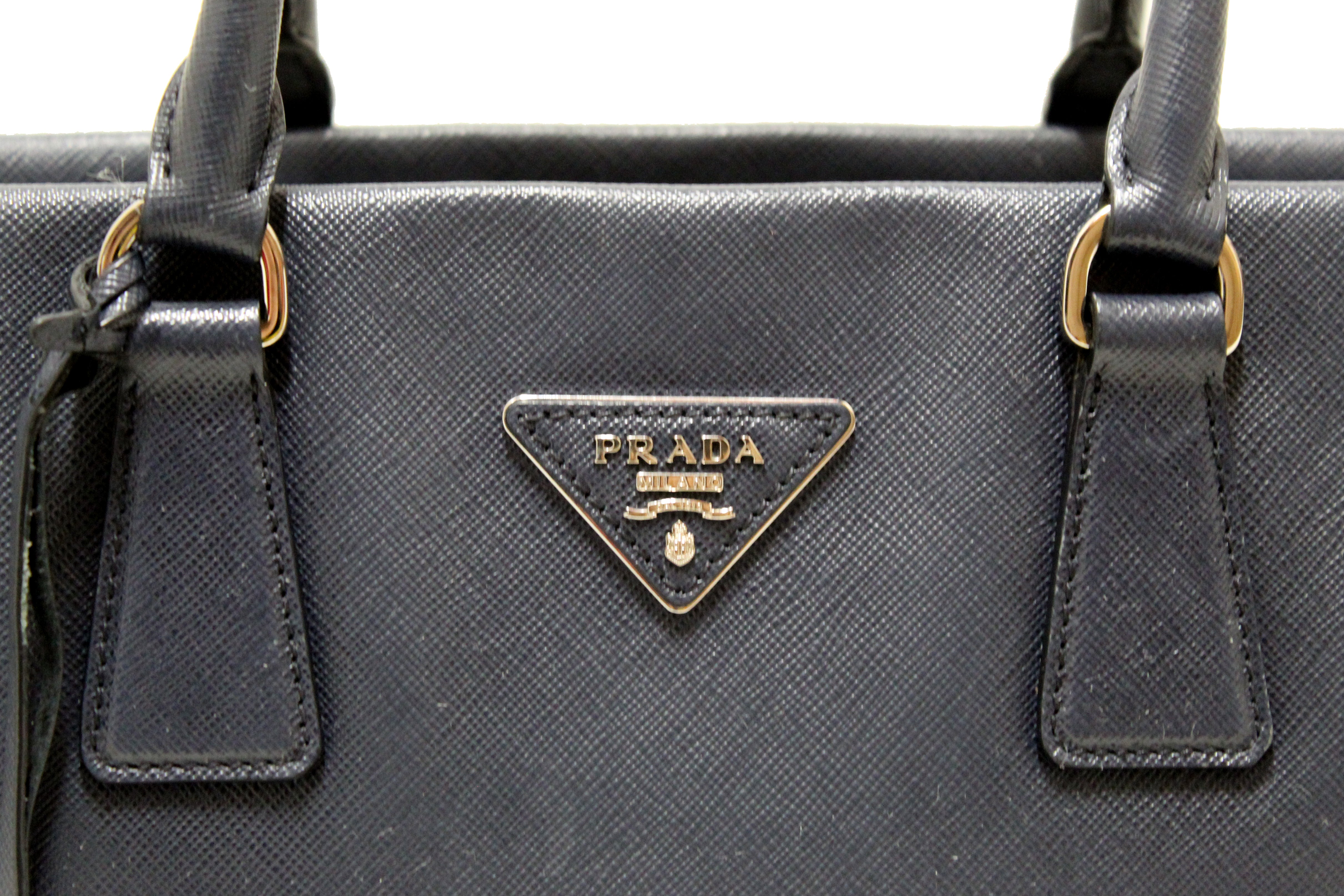 Authentic Prada Blue Saffiano Lux Leather Tote Bag – Paris Station