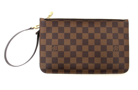 Authentic Louis Vuitton Damier Ebene Neverfull Pouch Pochette