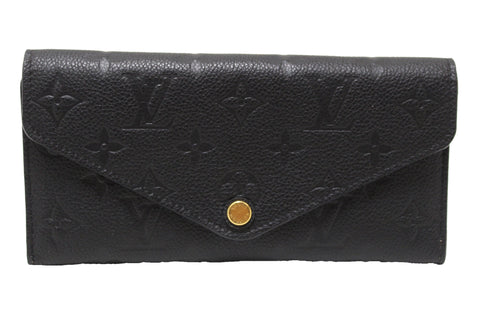 Authentic Louis Vuitton Black Monogram Empreinte Leather Josephine Wallet