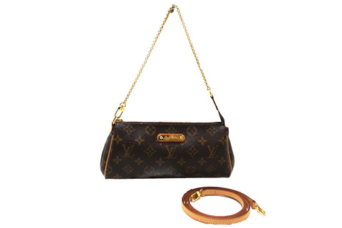 Authentic Louis Vuitton Classic Monogram Eva Clutch Shoulder Bag