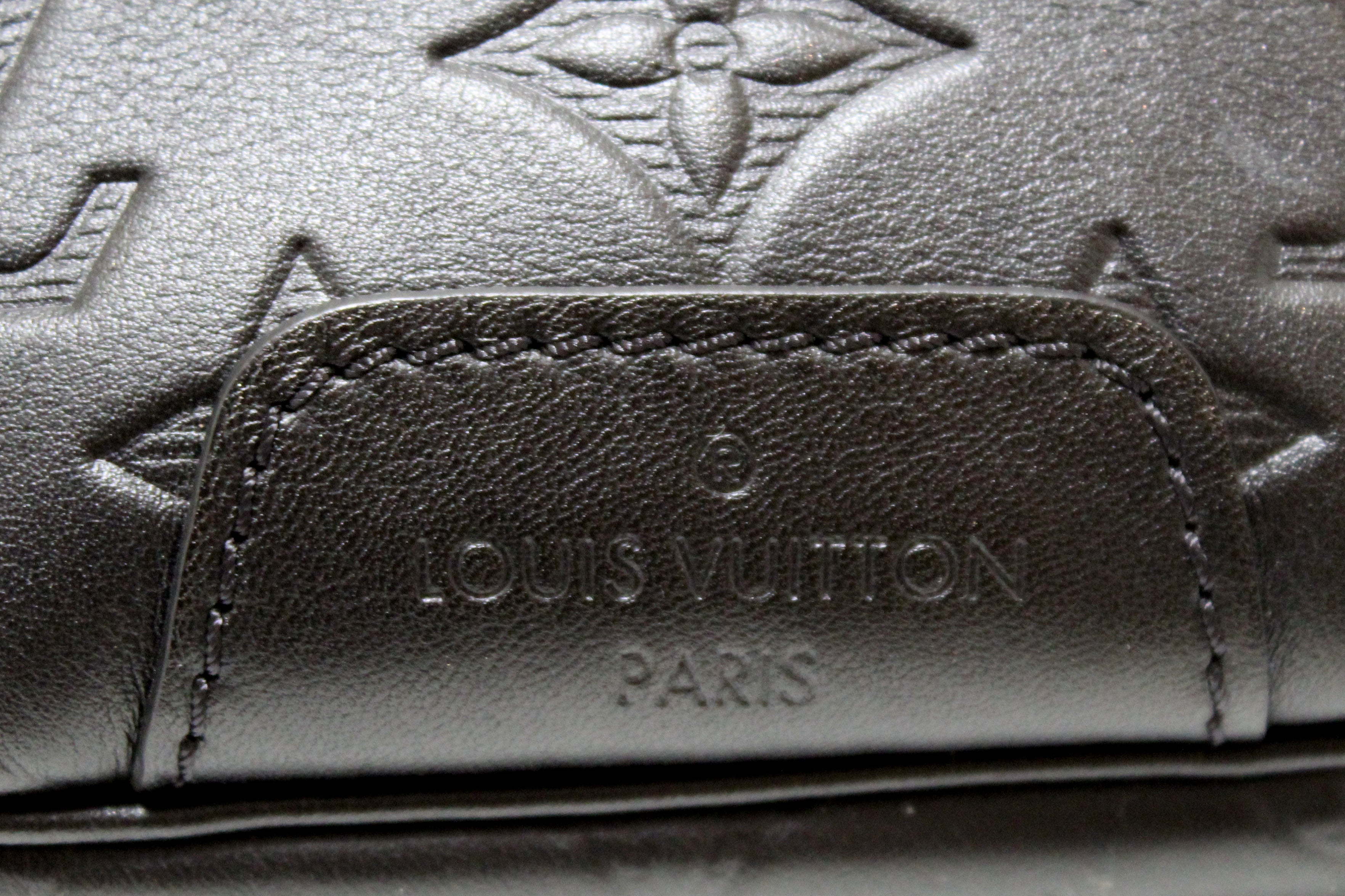 Authentic Louis Vuitton Black Monogram Shadow Calf Leather