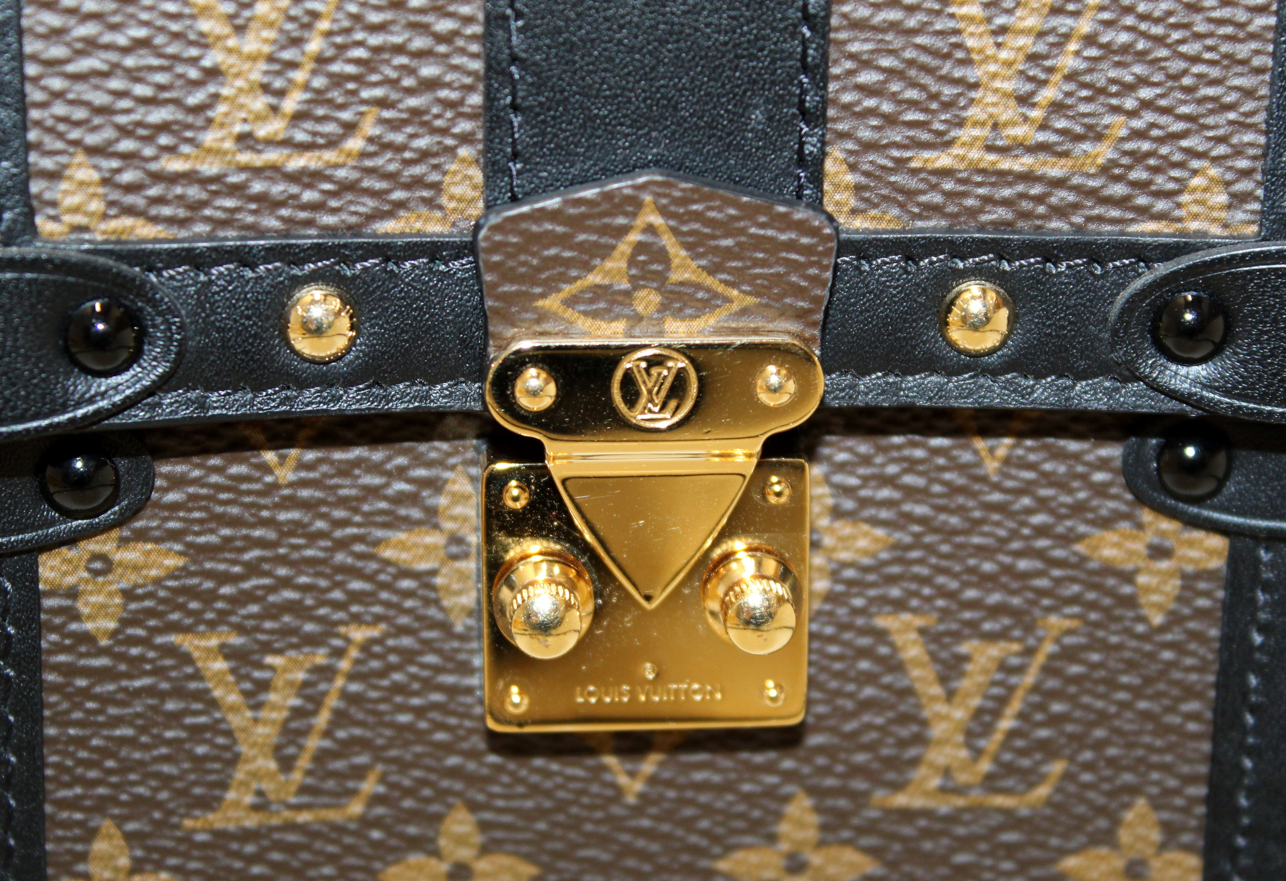 Authentic Louis Vuitton Classic Monogram Vertical Trunk Pochette