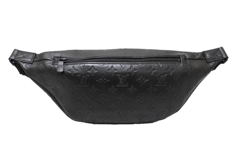 Authentic Louis Vuitton Black Monogram Shadow Calf Leather Discovery Bumbag PM