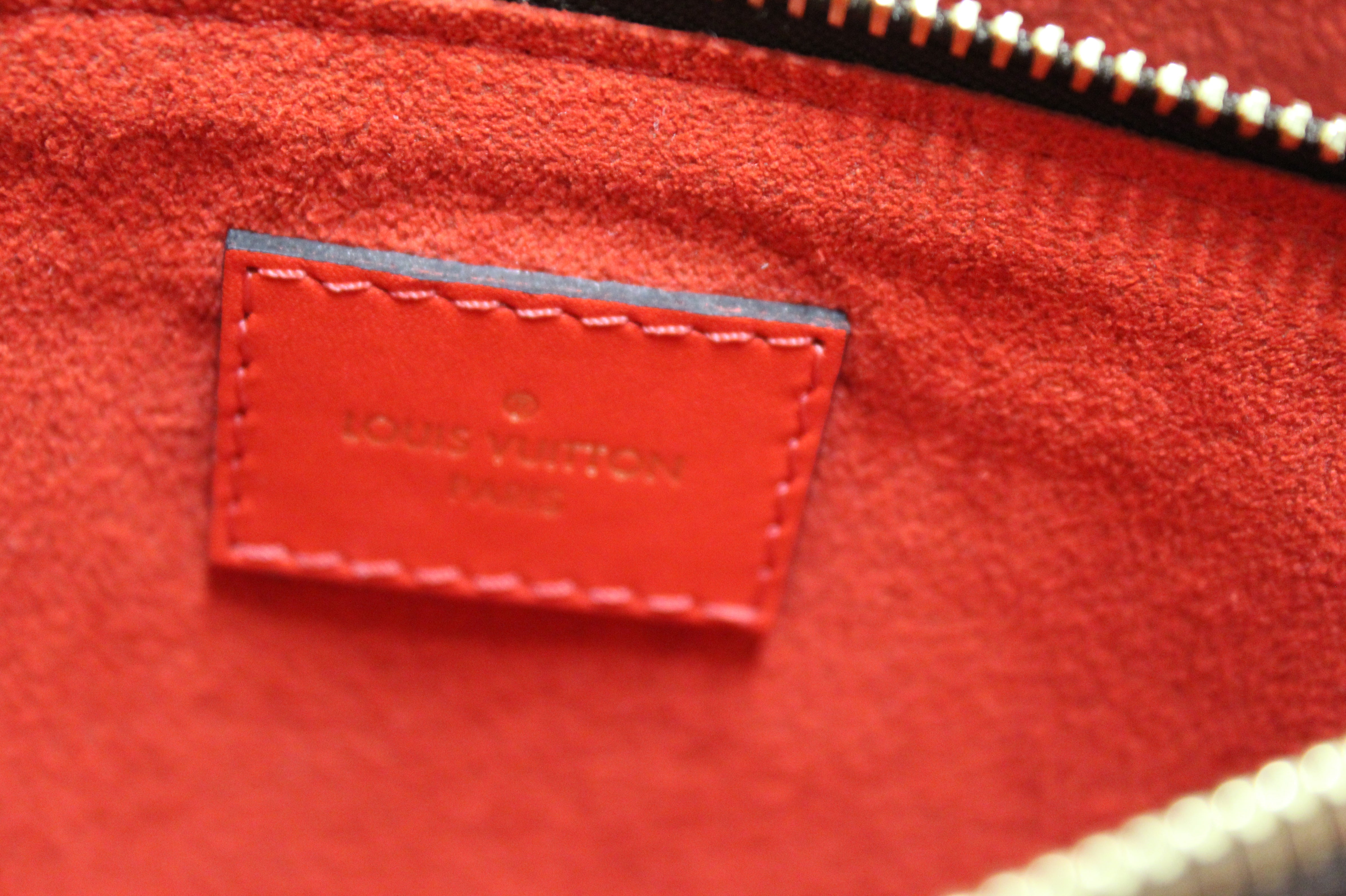 Authentic Louis Vuitton Poppy Red Monogram Canvas Flower Tote Hand Shoulder Bag