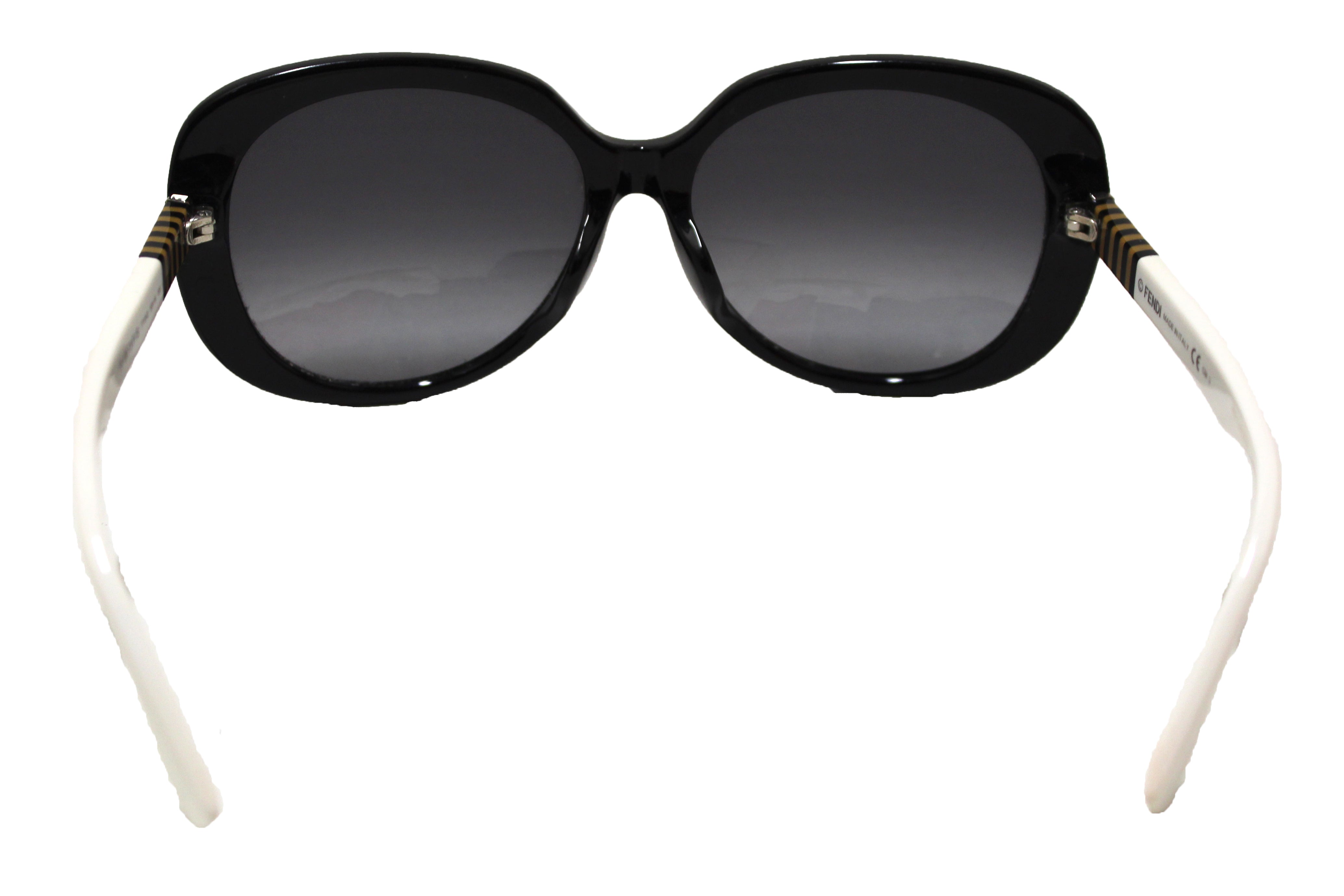 Authentic Fendi Black Acetate Oval Frame Sunglasses