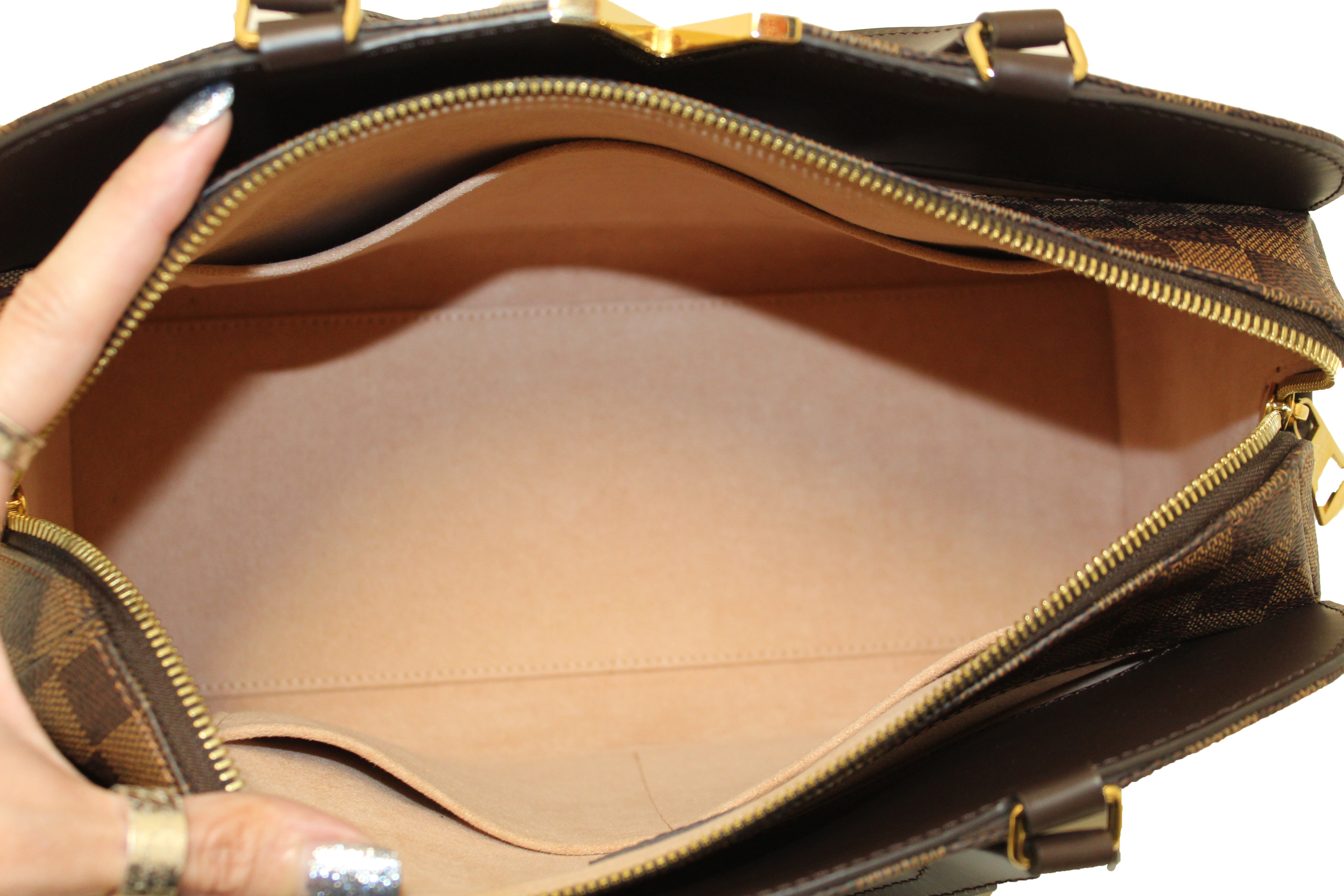 Authentic Louis Vuitton Damier Ebene Canvas Kensignton Bowling Handbag