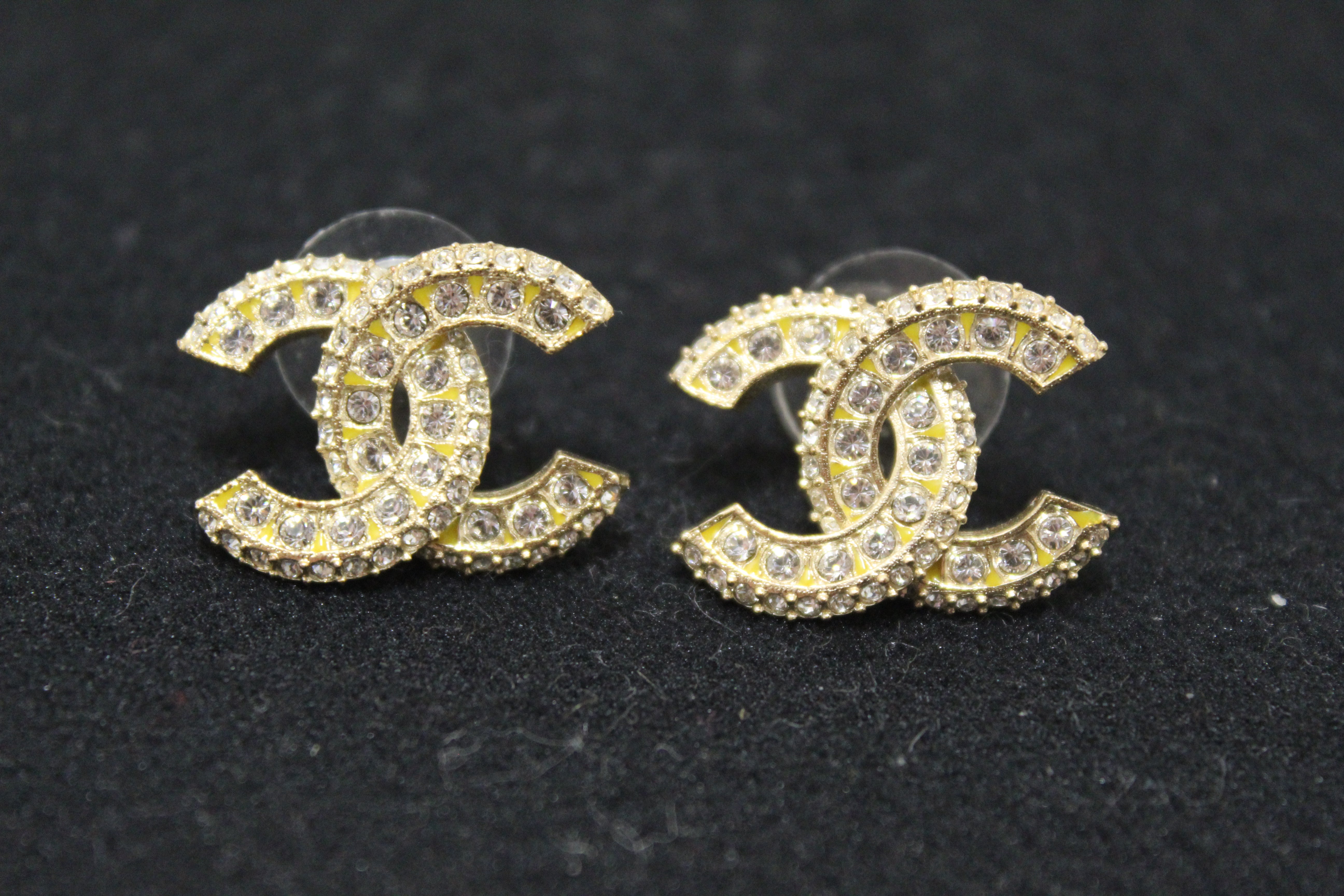 Chanel CC Crystal Mini Stud Earrings Chanel