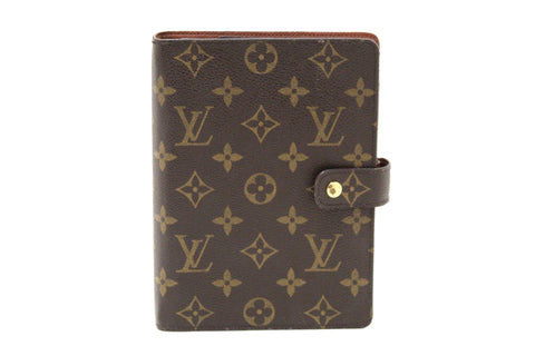 Authentic Louis Vuitton Monogram Canvas Medium Ring Agenda Cover