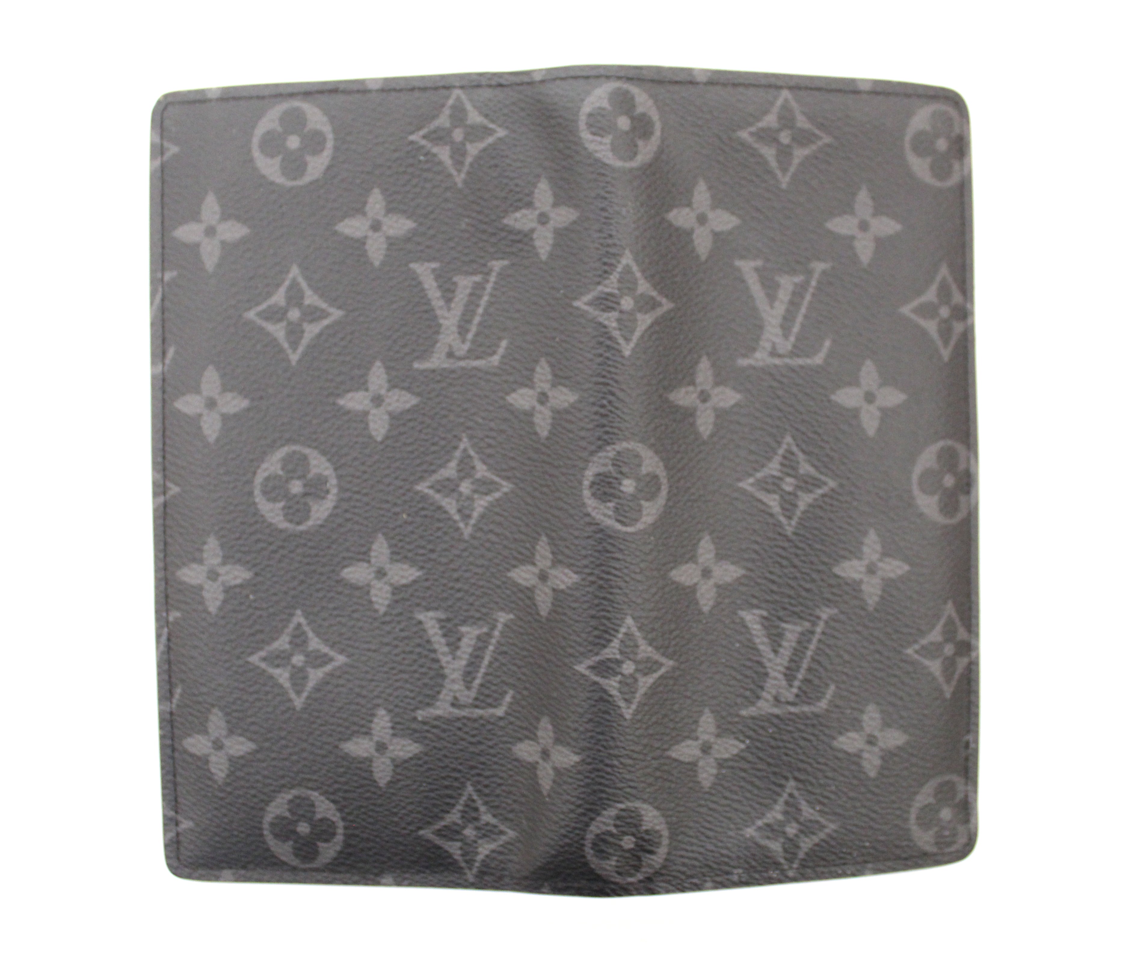Authentic Louis Vuitton Black/Grey Monogram Eclipse Leather Brazza Lon –  Paris Station Shop