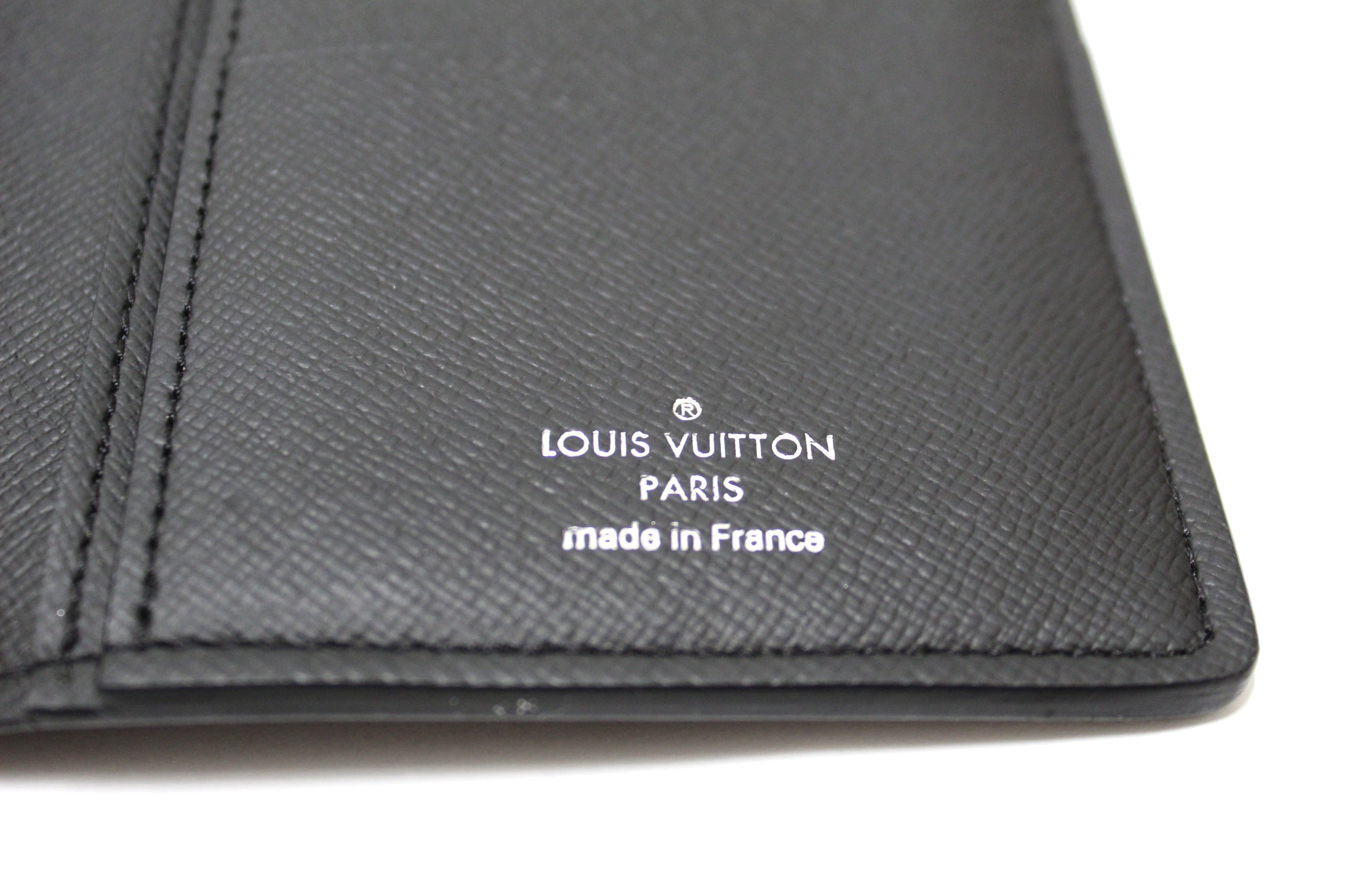 Authentic Louis Vuitton Black/Grey Monogram Eclipse Leather Brazza Long Wallet