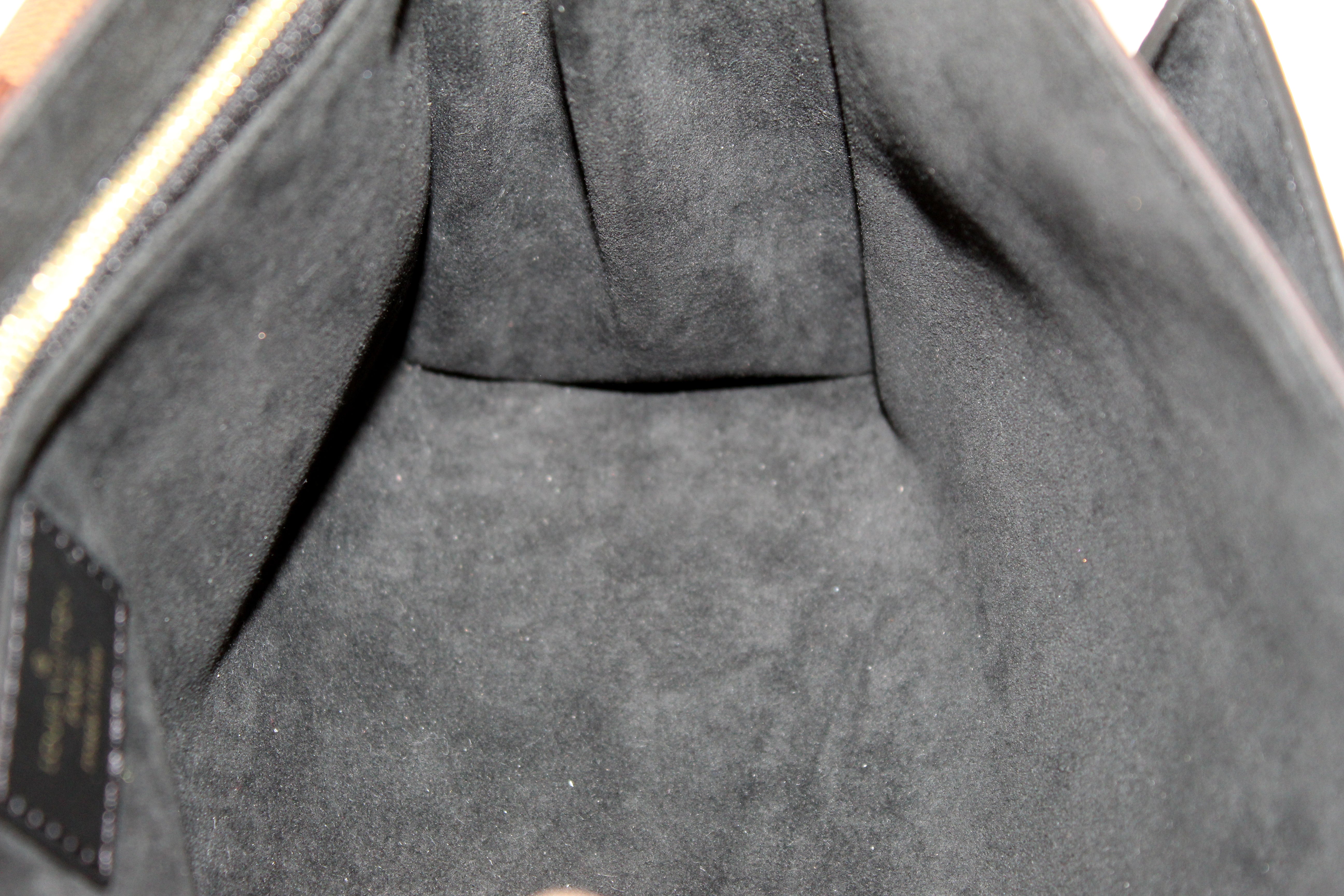Authentic Louis Vuitton Damier Ebene Canvas With Black Soft Calf Leather Vavin PM