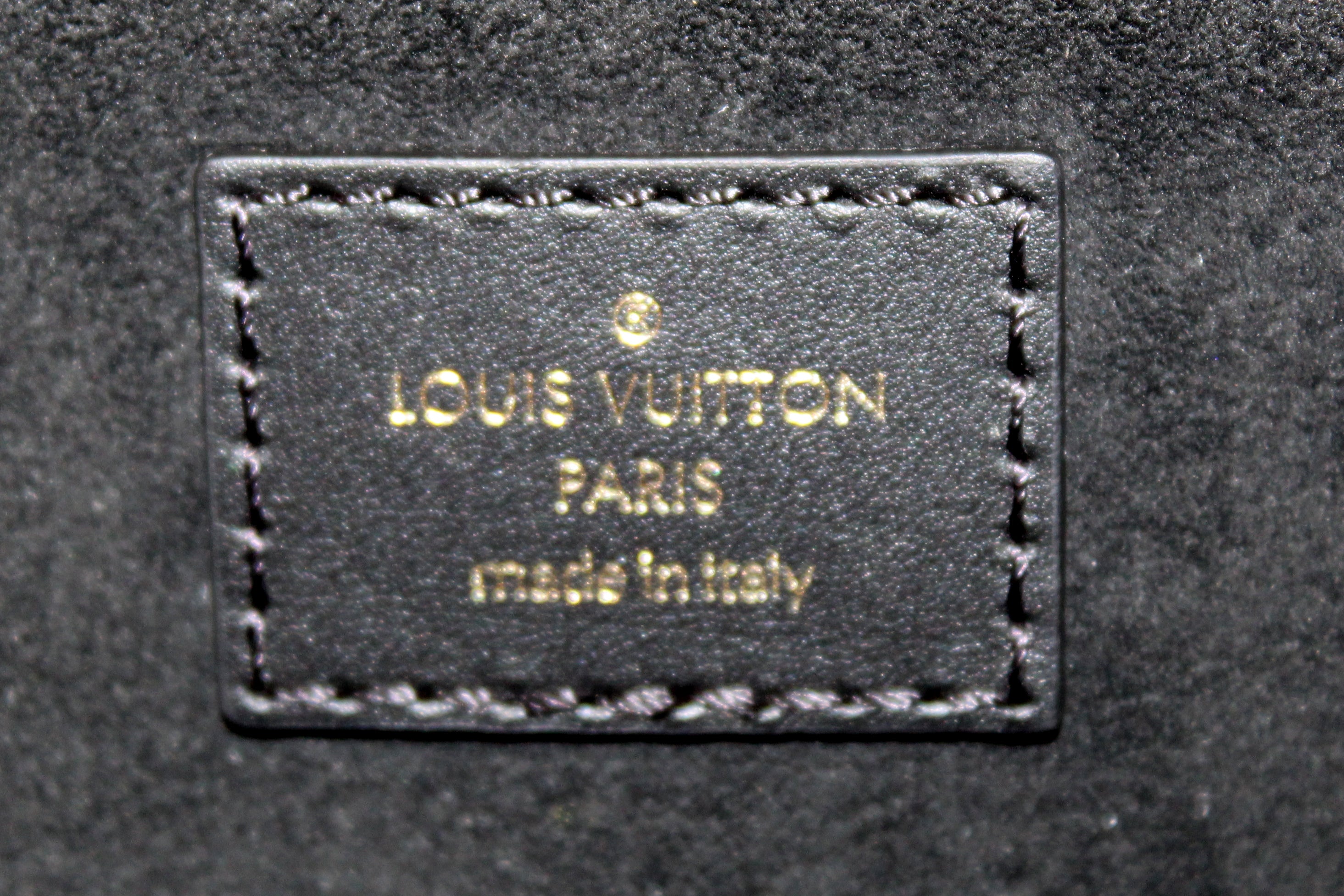 Authentic Louis Vuitton Damier Ebene Canvas With Black Soft Calf Leather Vavin PM