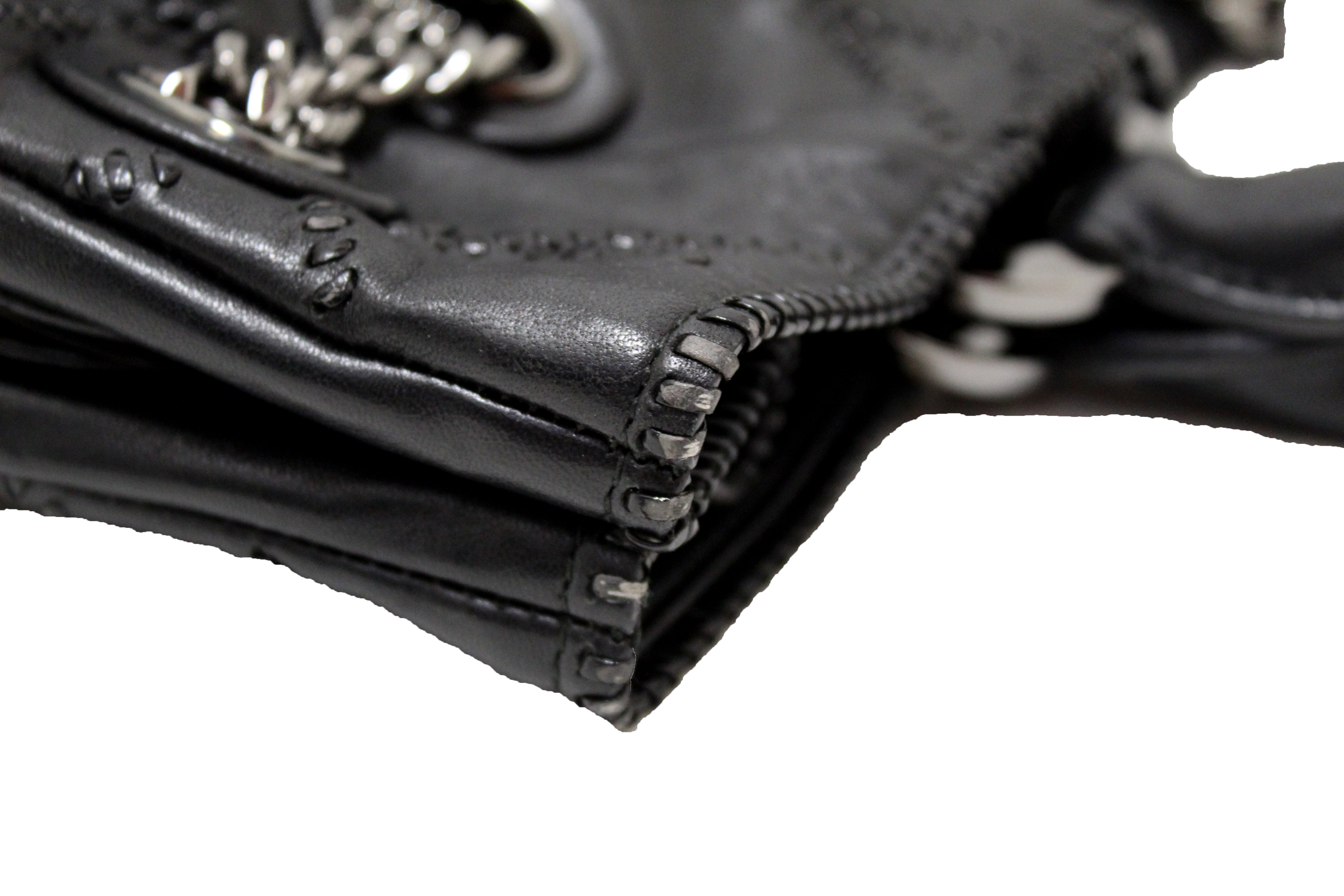 Authentic Christian Dior Black Leather Chri Chri Shoulder Tote Bag