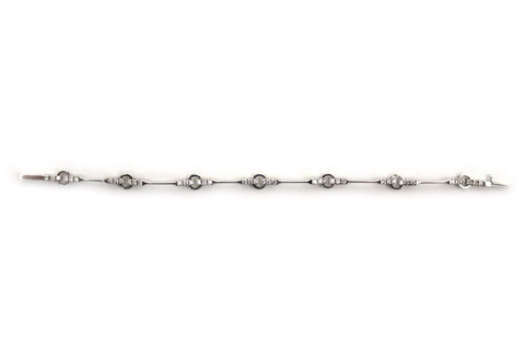 Authentic Gucci 18K White Gold Interlocking Link Diamond Bracelet