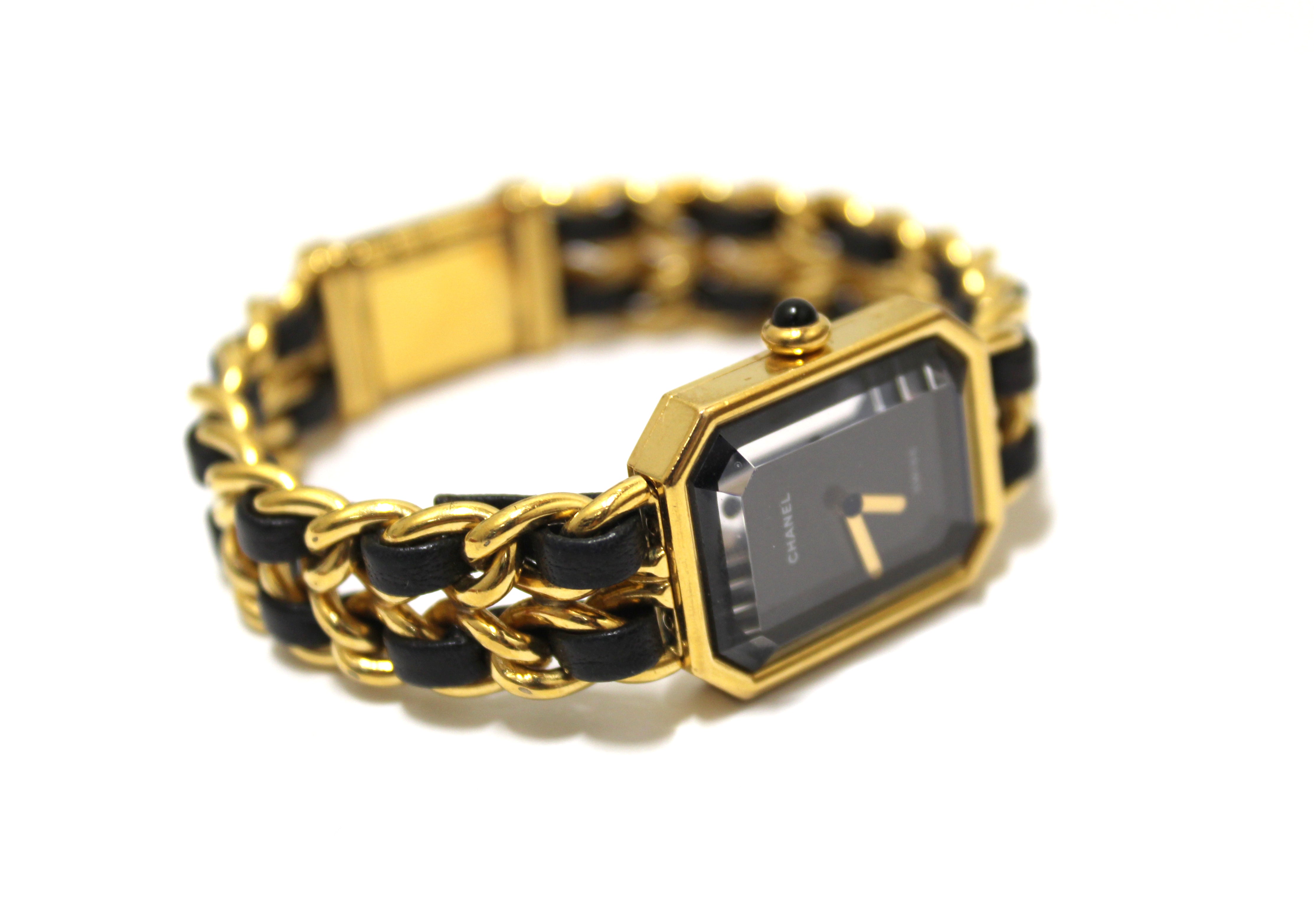 Authentic Chanel Vintage Gold Chain Stainless Steel 20mm Premiere Quartz Watch M