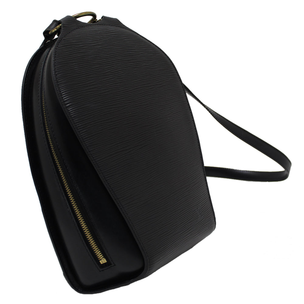 louis vuitton black epi backpack Authentic Louis Vuitton Black Epi Leather Mabillon Backpack – Paris Station Shop