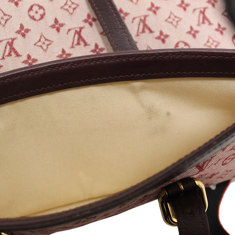 Authentic Louis Vuitton Red Monogram Mini Lin Francoise Small Tote Bag