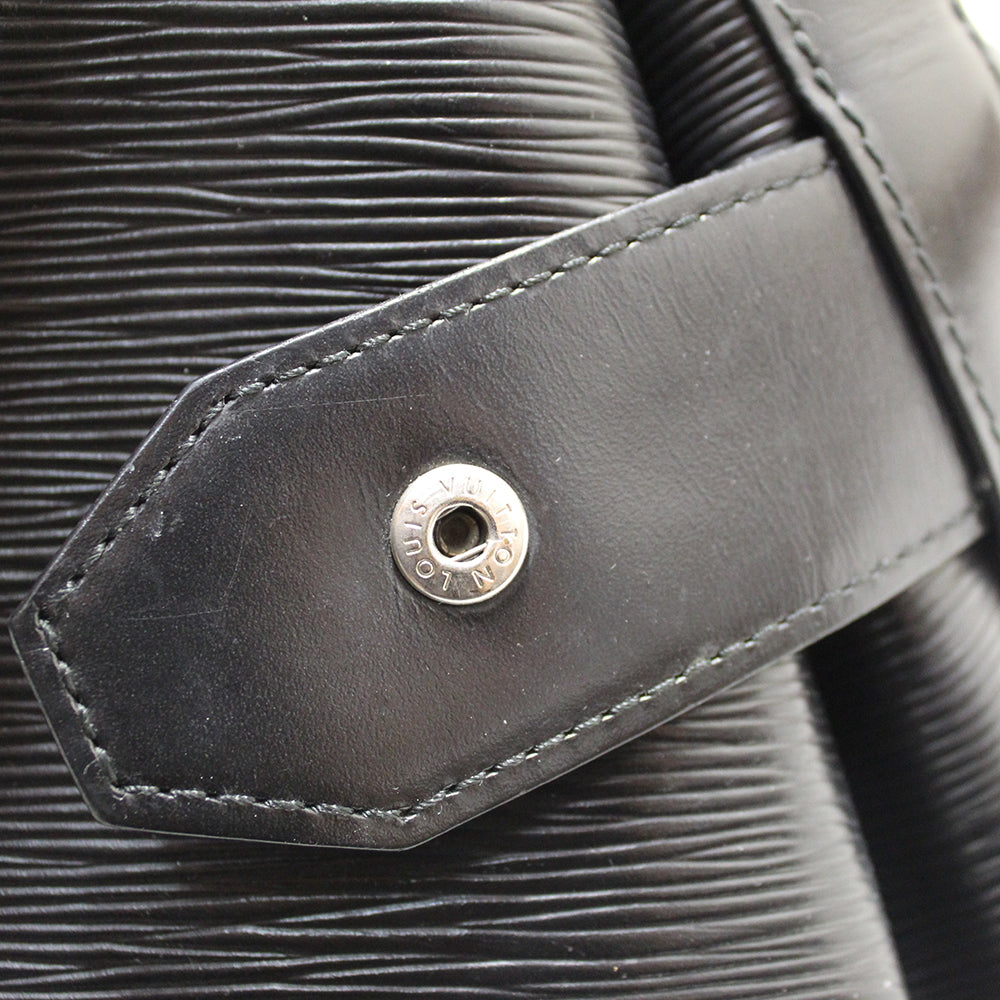Authentic Louis Vuitton Black Epi Leather Sac E'paule Shoulder Bag