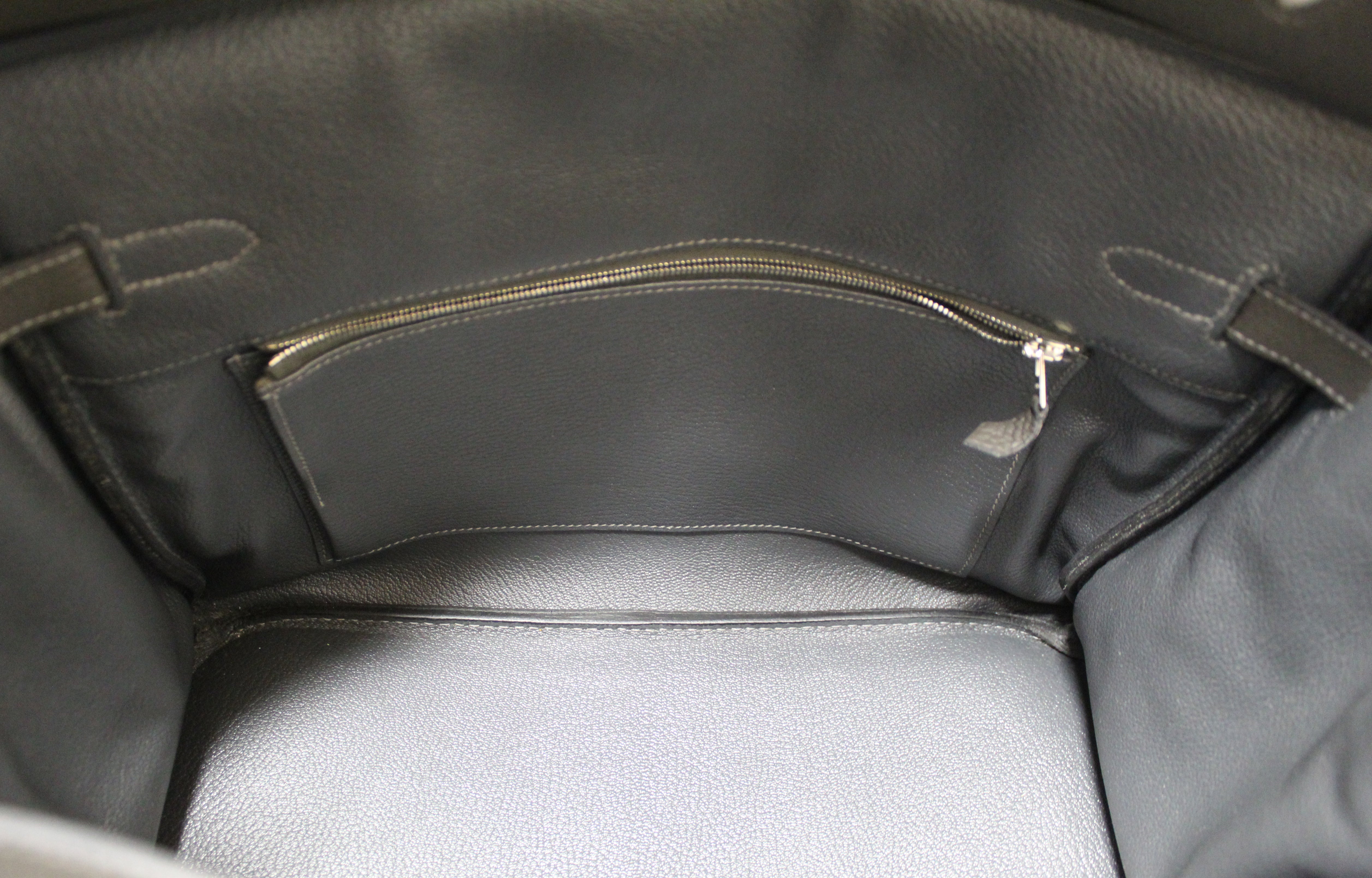 Authentic Hermes Grey Etain Togo Leather Birkin 35 Handbag