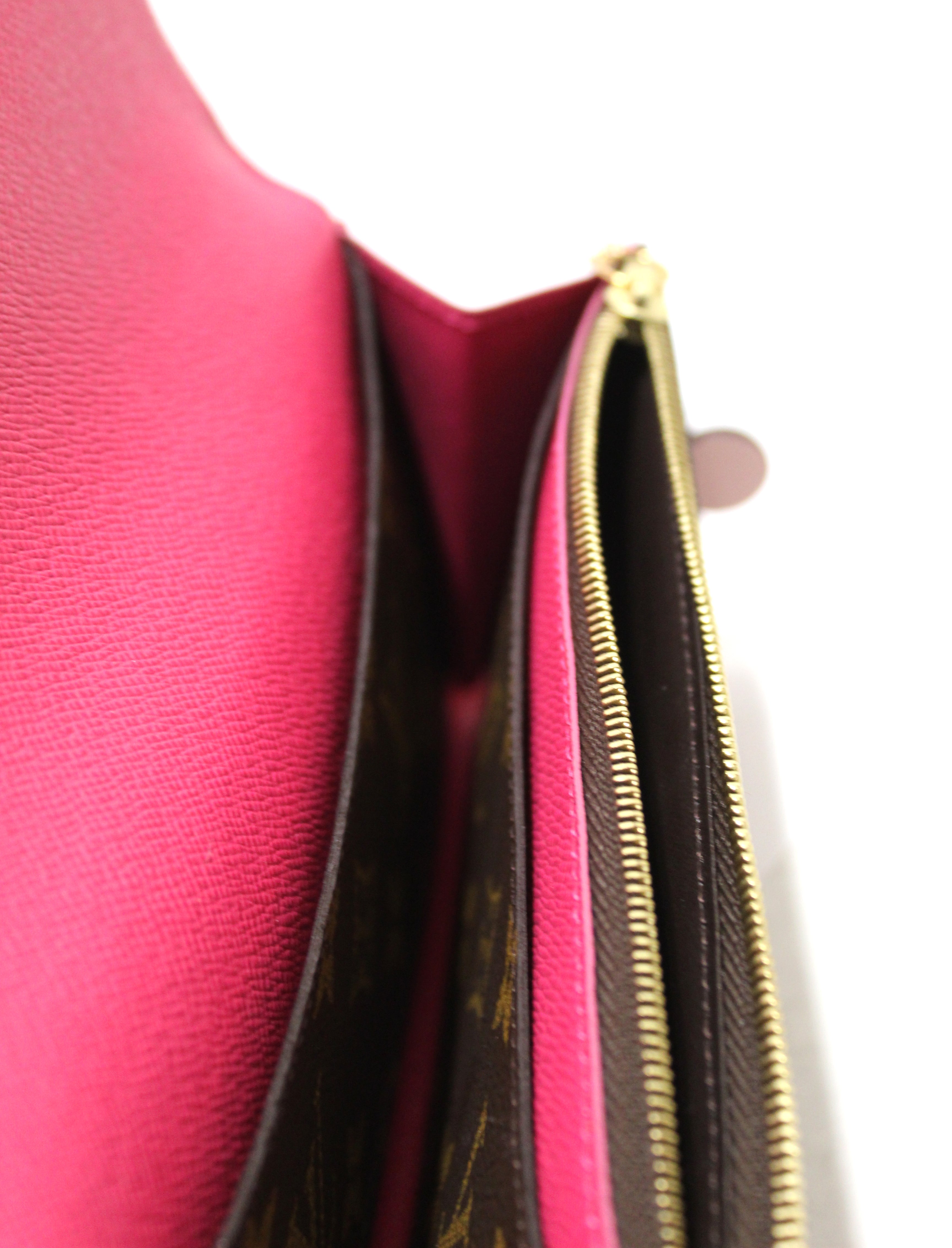 Pre-owned Louis Vuitton Emilie Bloom Flower Wallet Pink Monogram