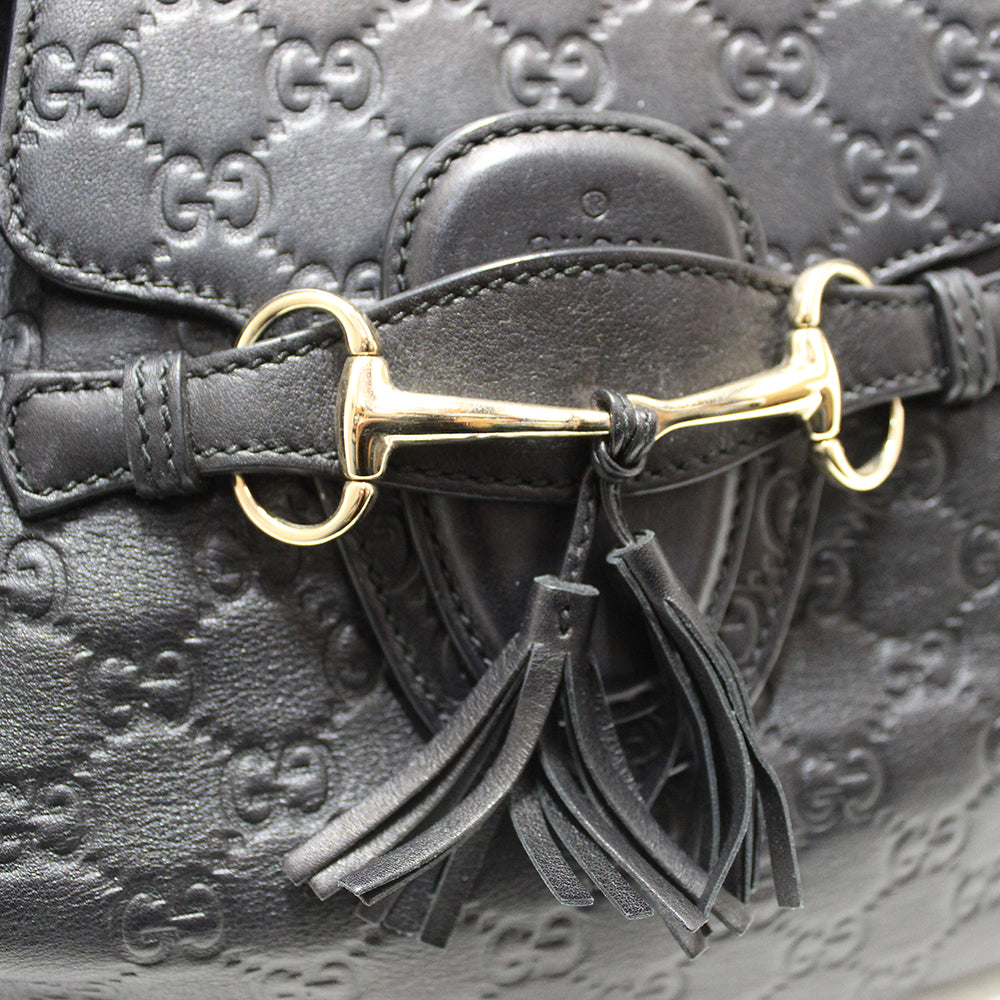 Gucci, Bags, Gucci Horsebit Handle Authentic Calfskin Leather Black Hobo  Shoulder Bag
