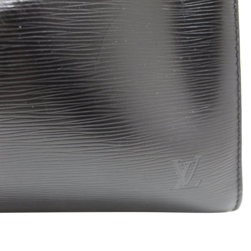 Louis Vuitton Black Epi Leather Noir Keepall 55 Boston Duffle Bag Travel  827lv93
