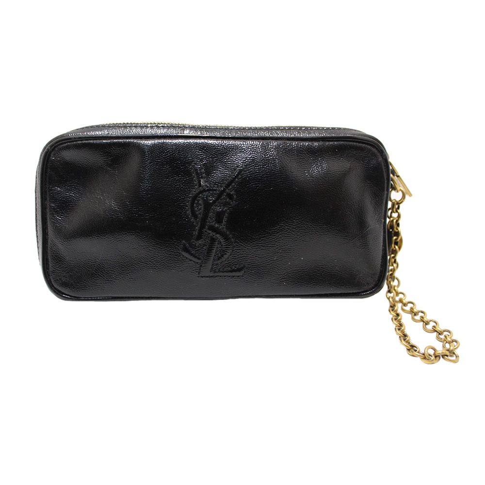 SAINT LAURENT black and gold studded envelope leather handbag – Loop  Generation
